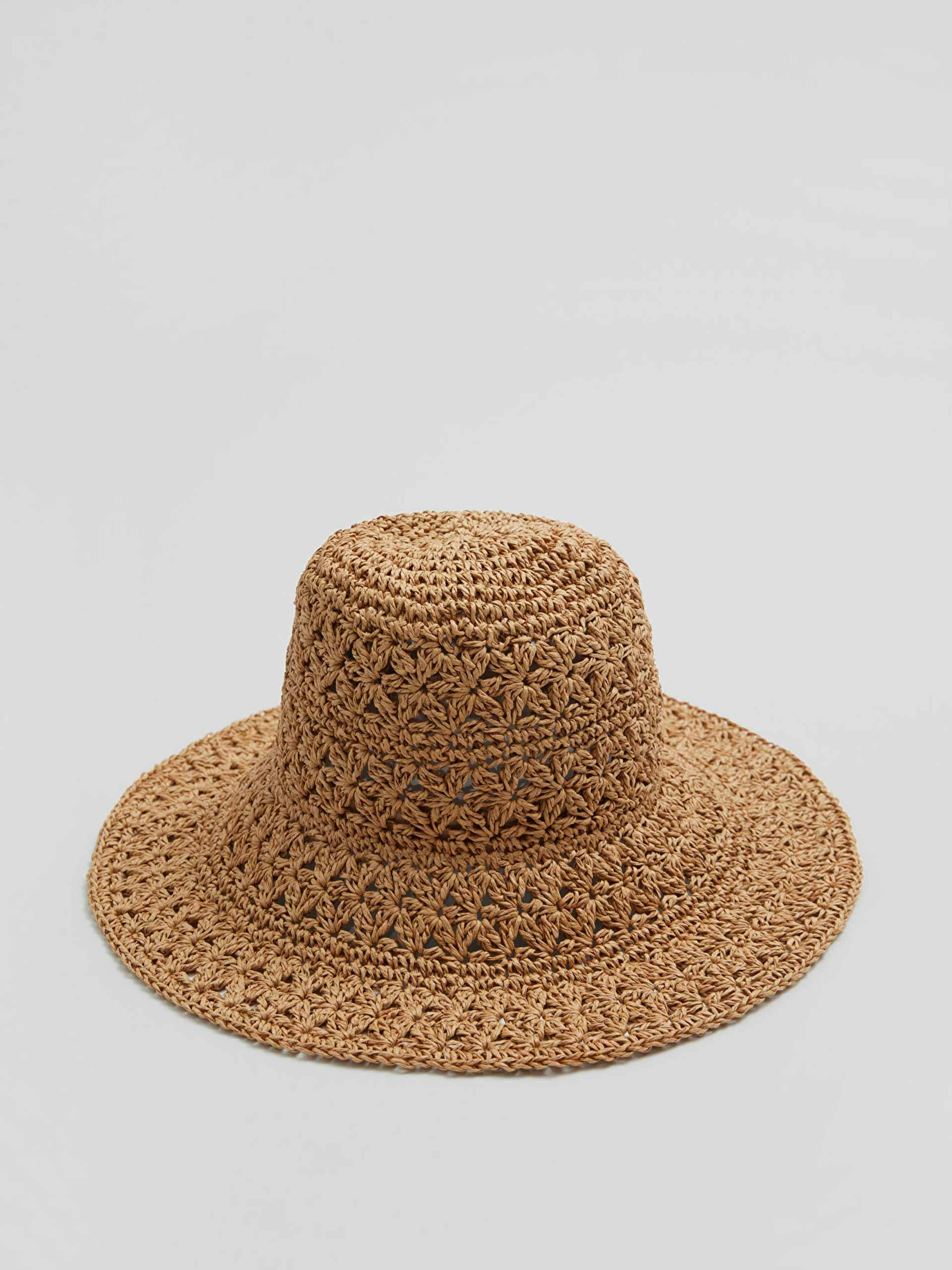 Crochet straw hat