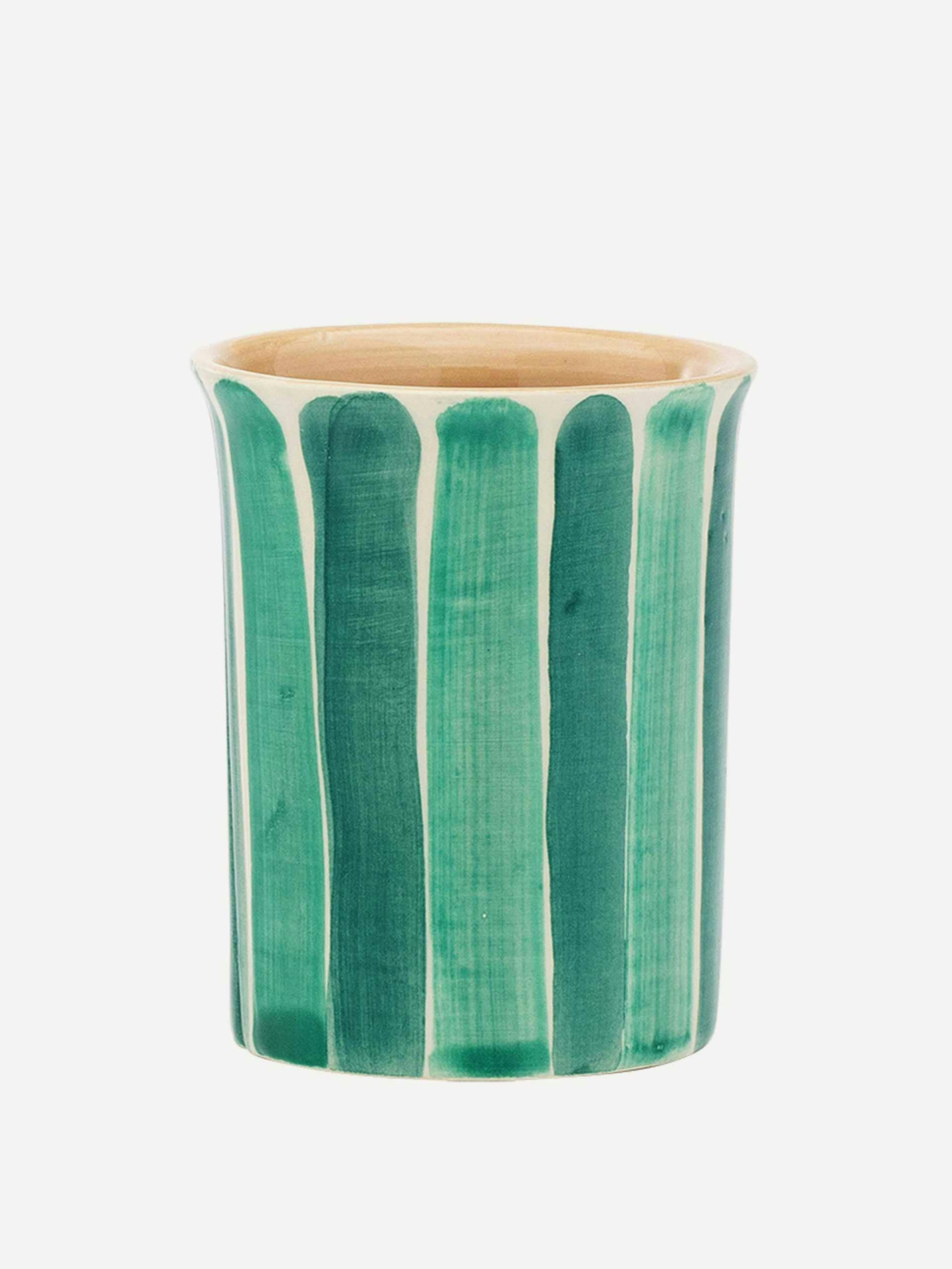 Striped ceramic tumbler