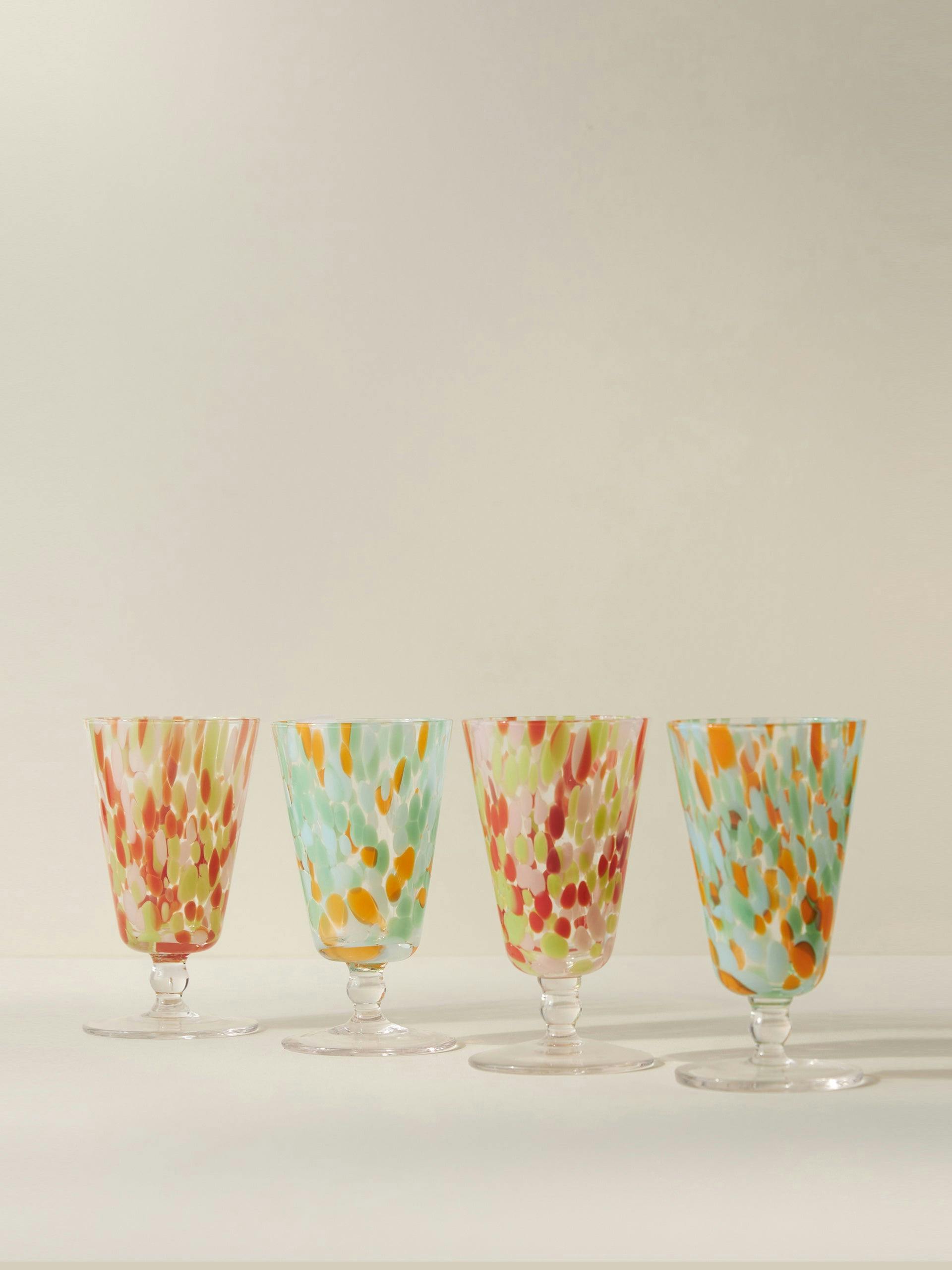 Multi-coloured wine glasses (set of 4)