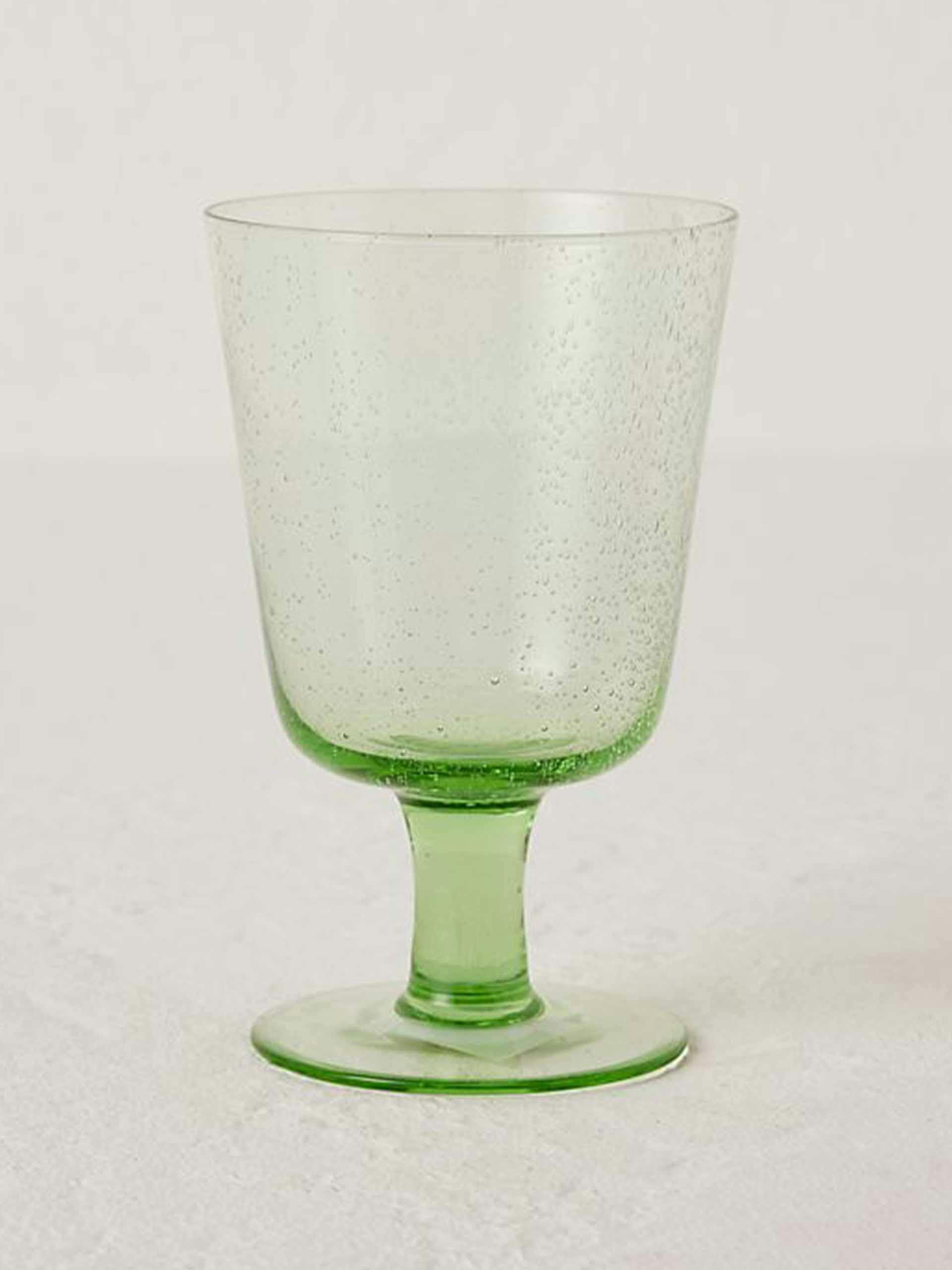 Green wine glass