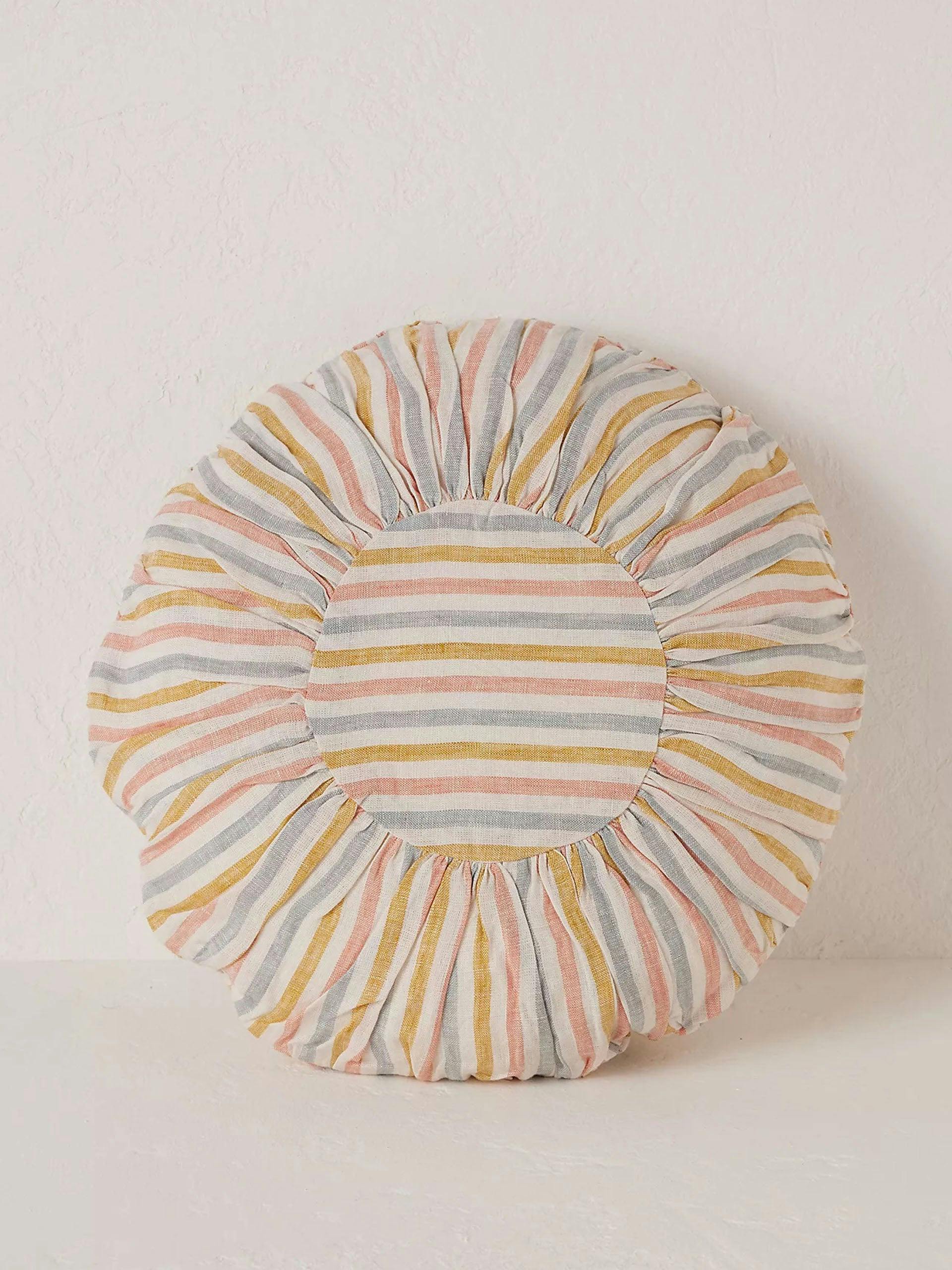 Striped round cushion