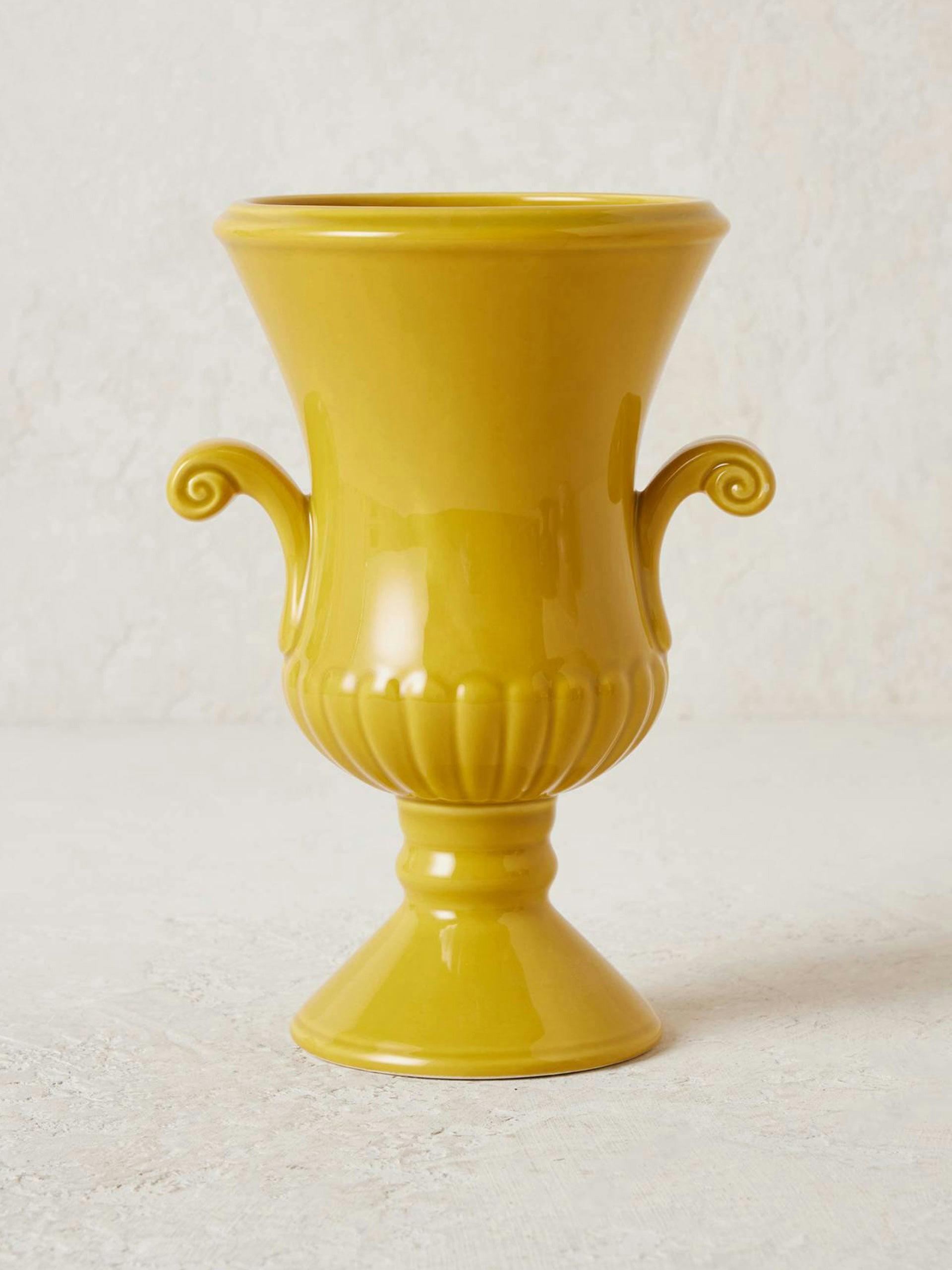 Yellow glazed ceramic vase