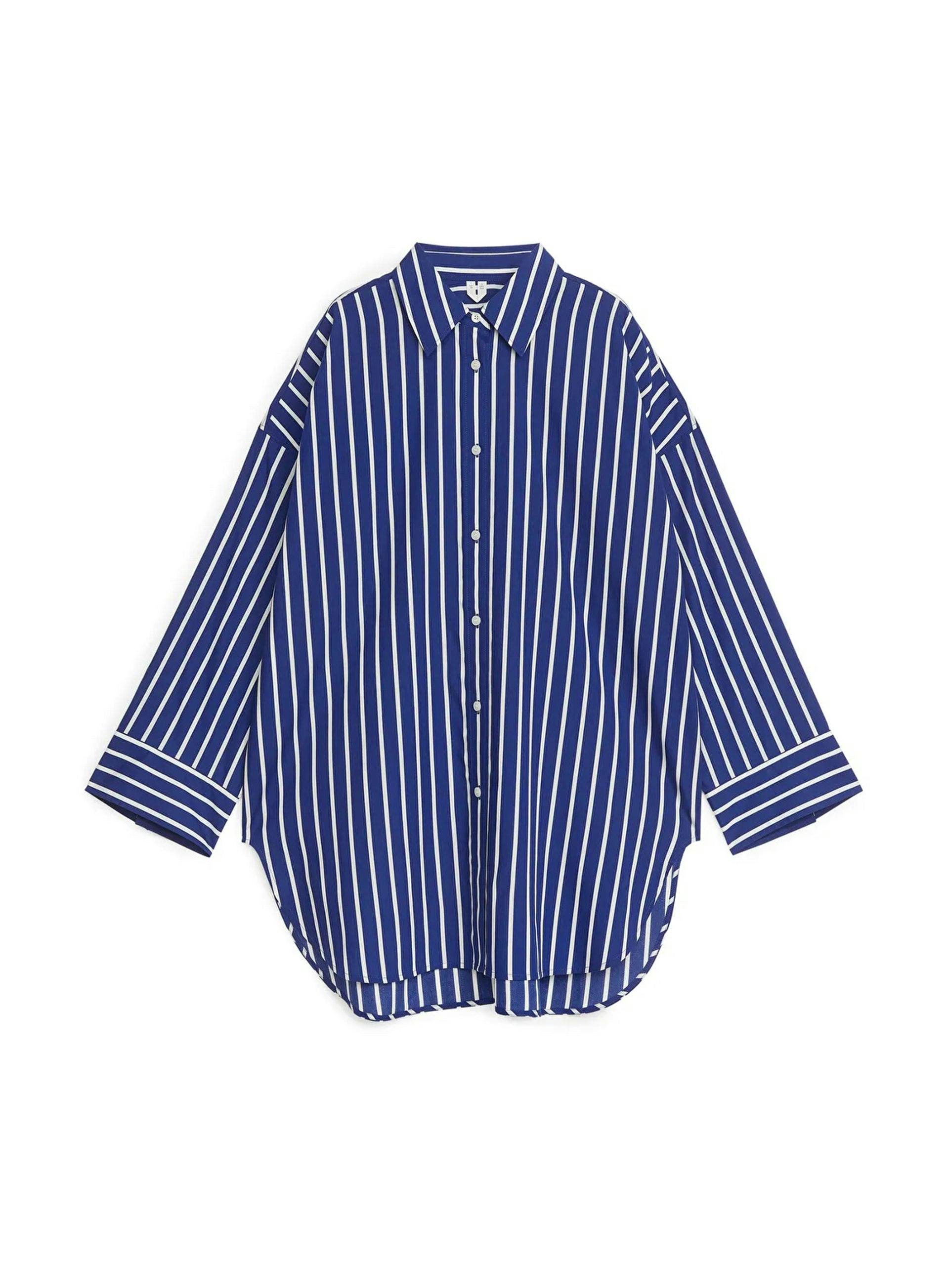 Oversized blue stripe shirt