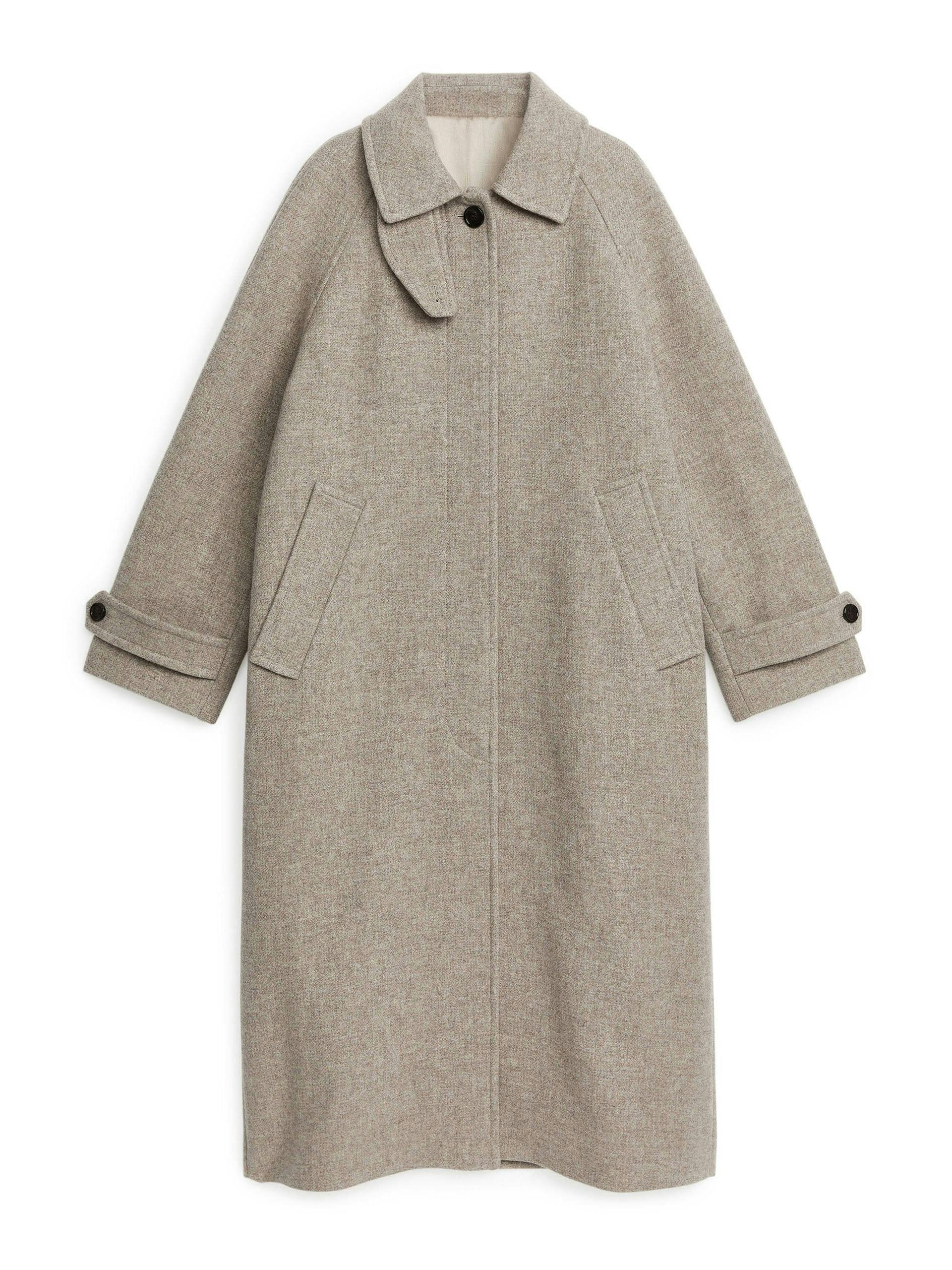 Grey oversized wool coat