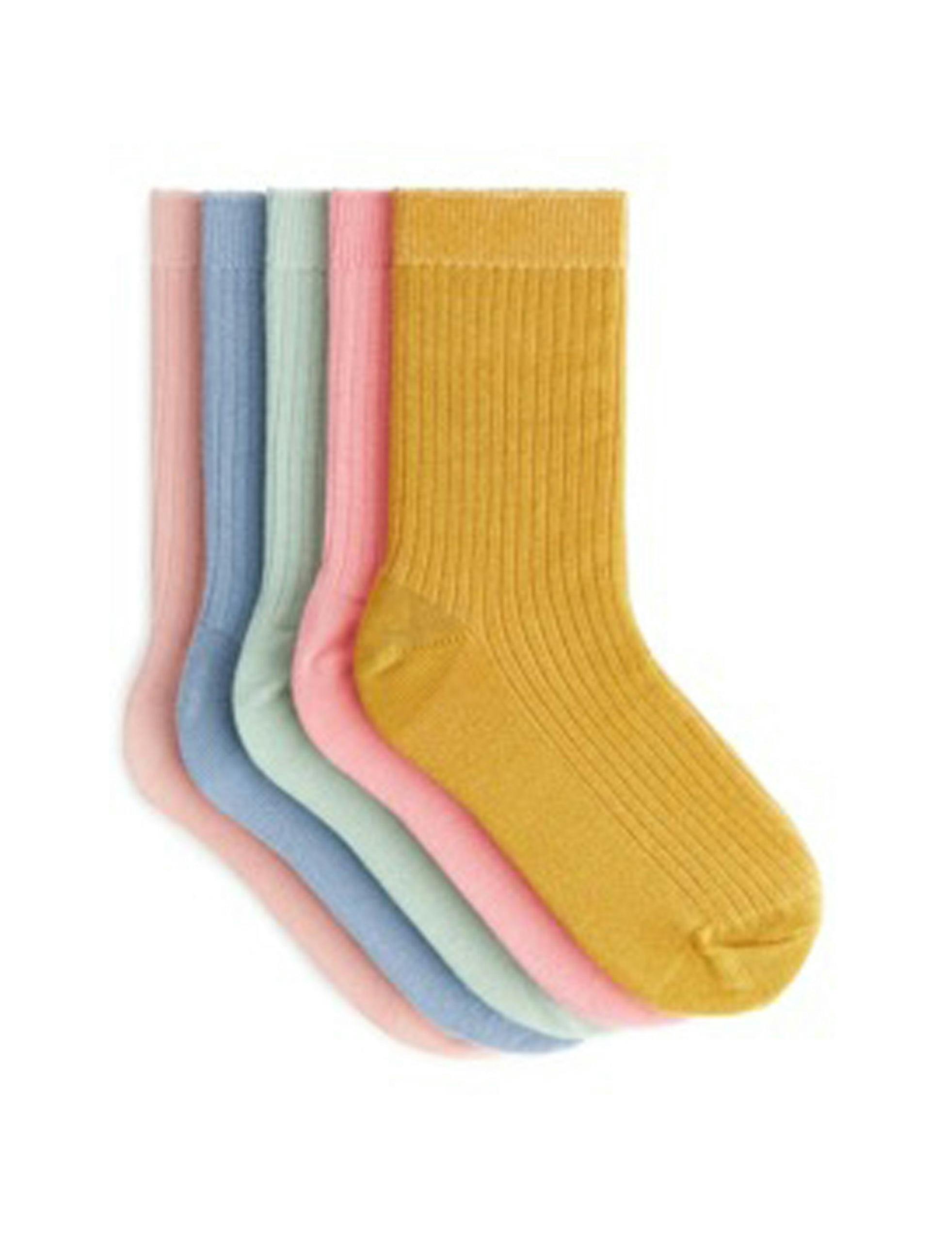 Colourful rib knit socks