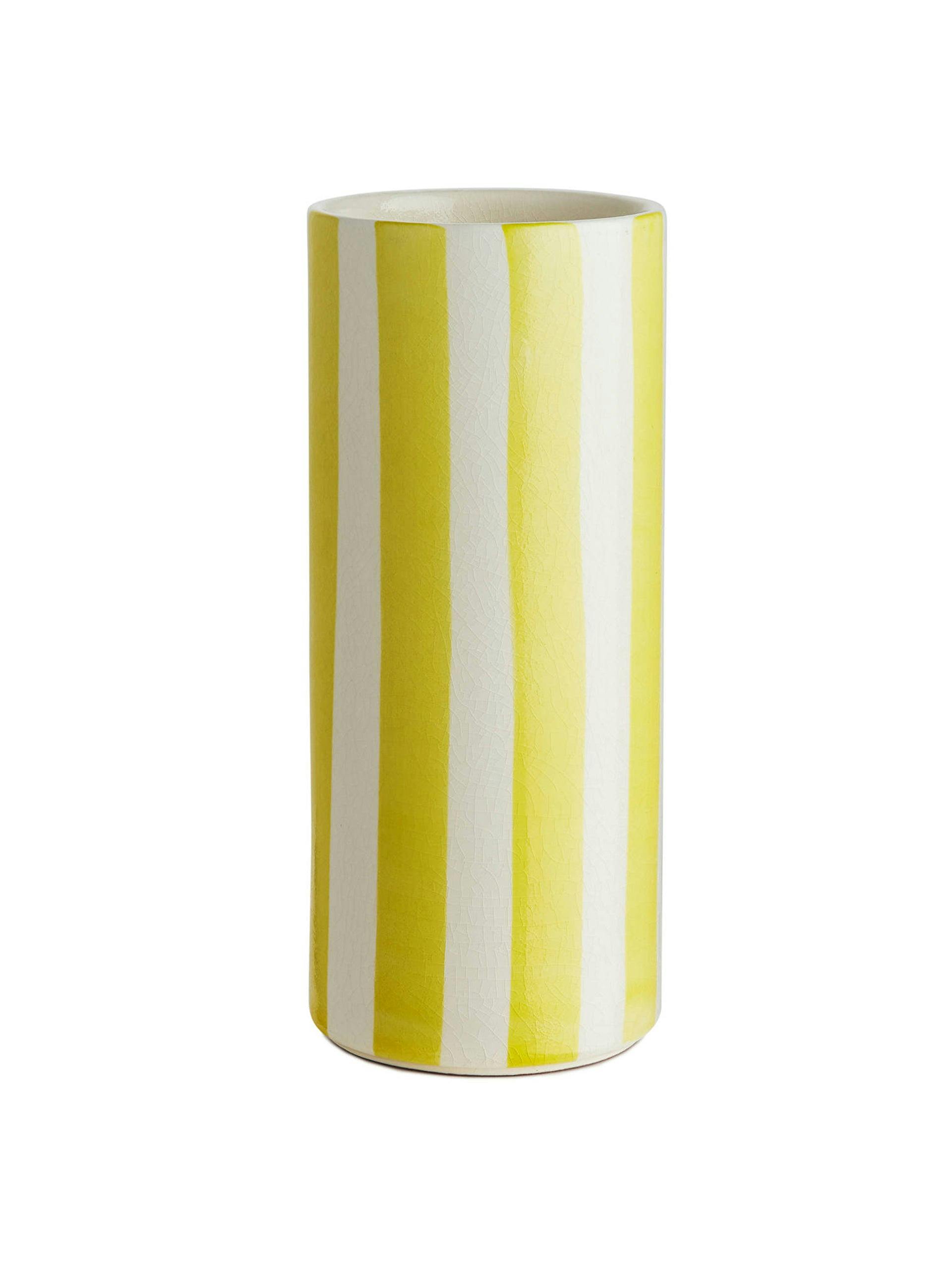Yellow striped vase