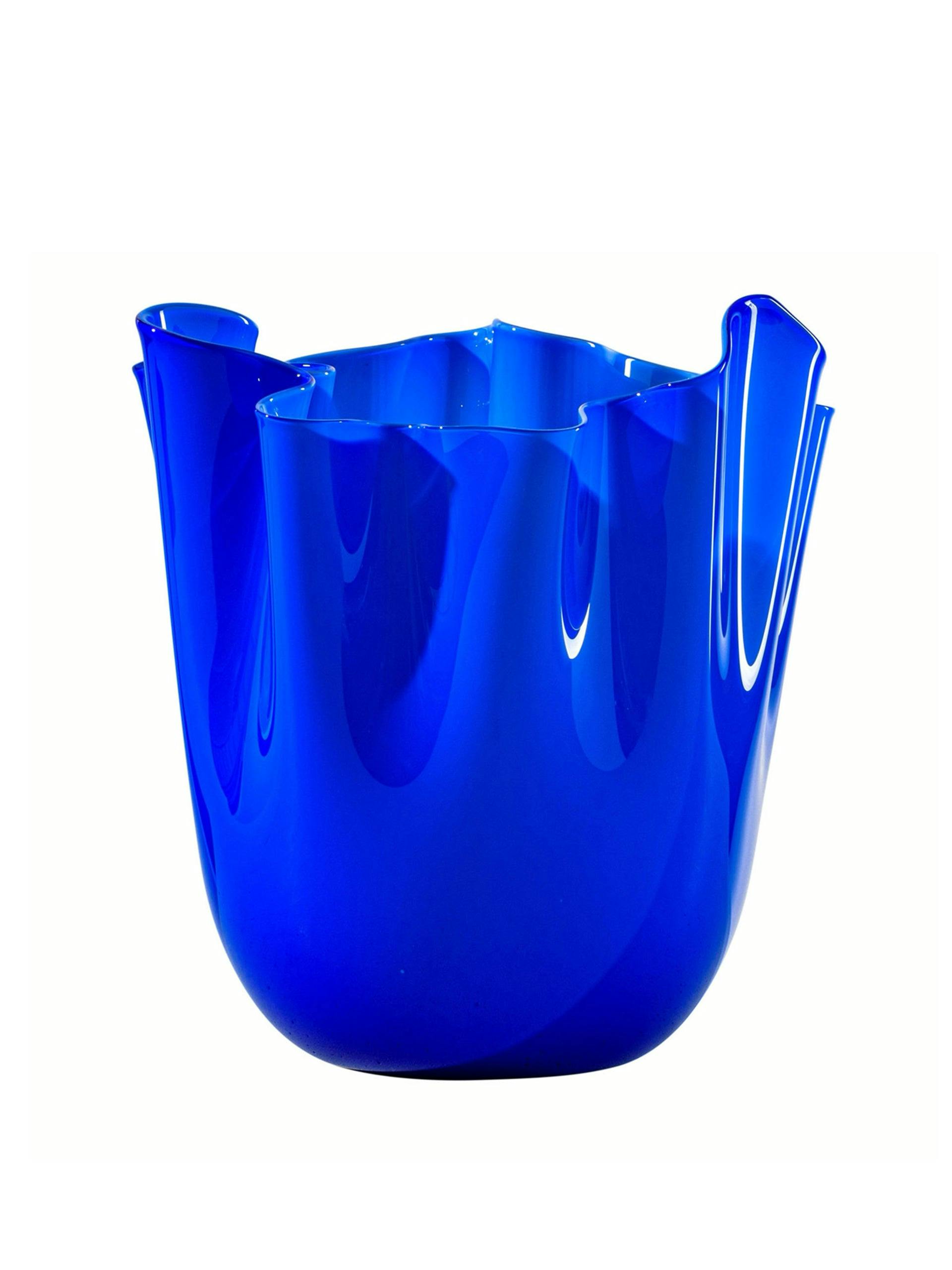 Fazzoletto sapphire glass vase
