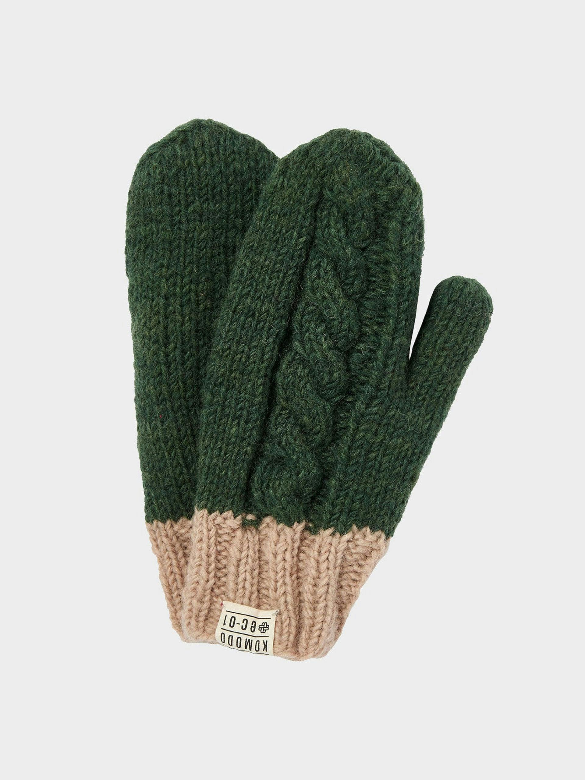 Wool knitted mittens