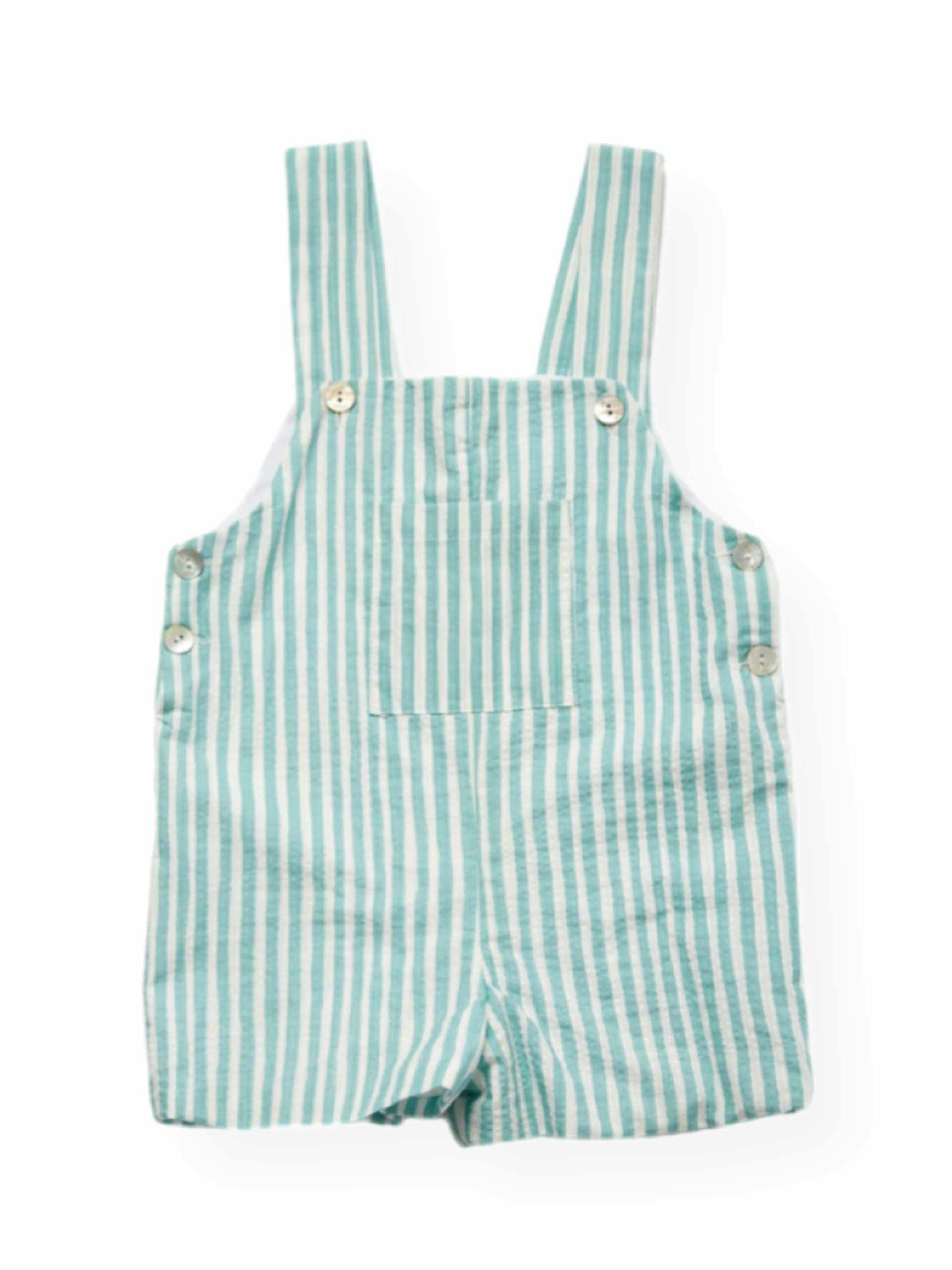 Blue striped summer overalls