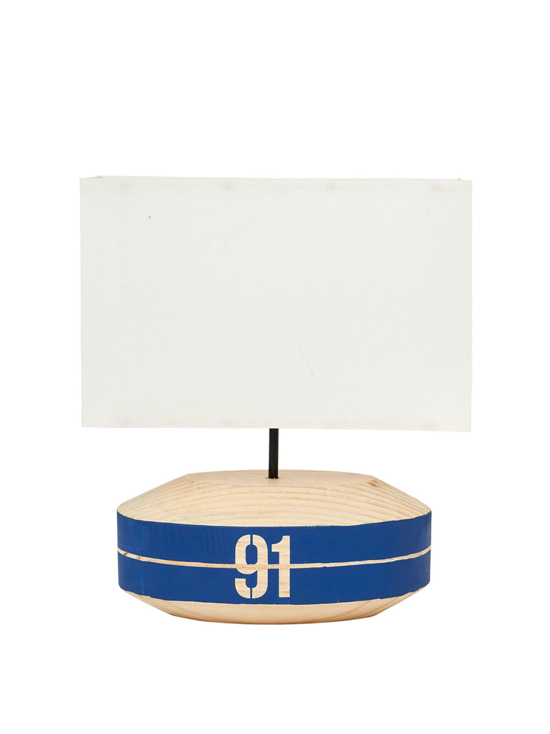Wooden oval buoy lamp
