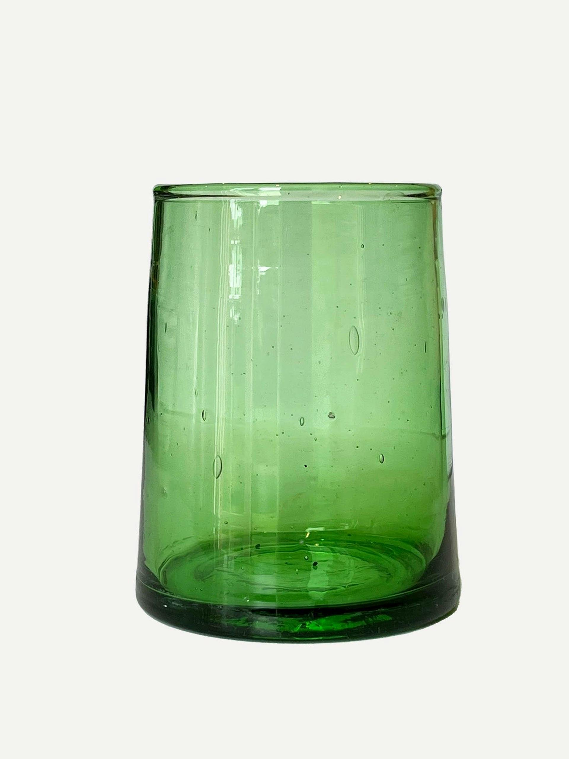 Beldi green glass tumblers (set of 6)