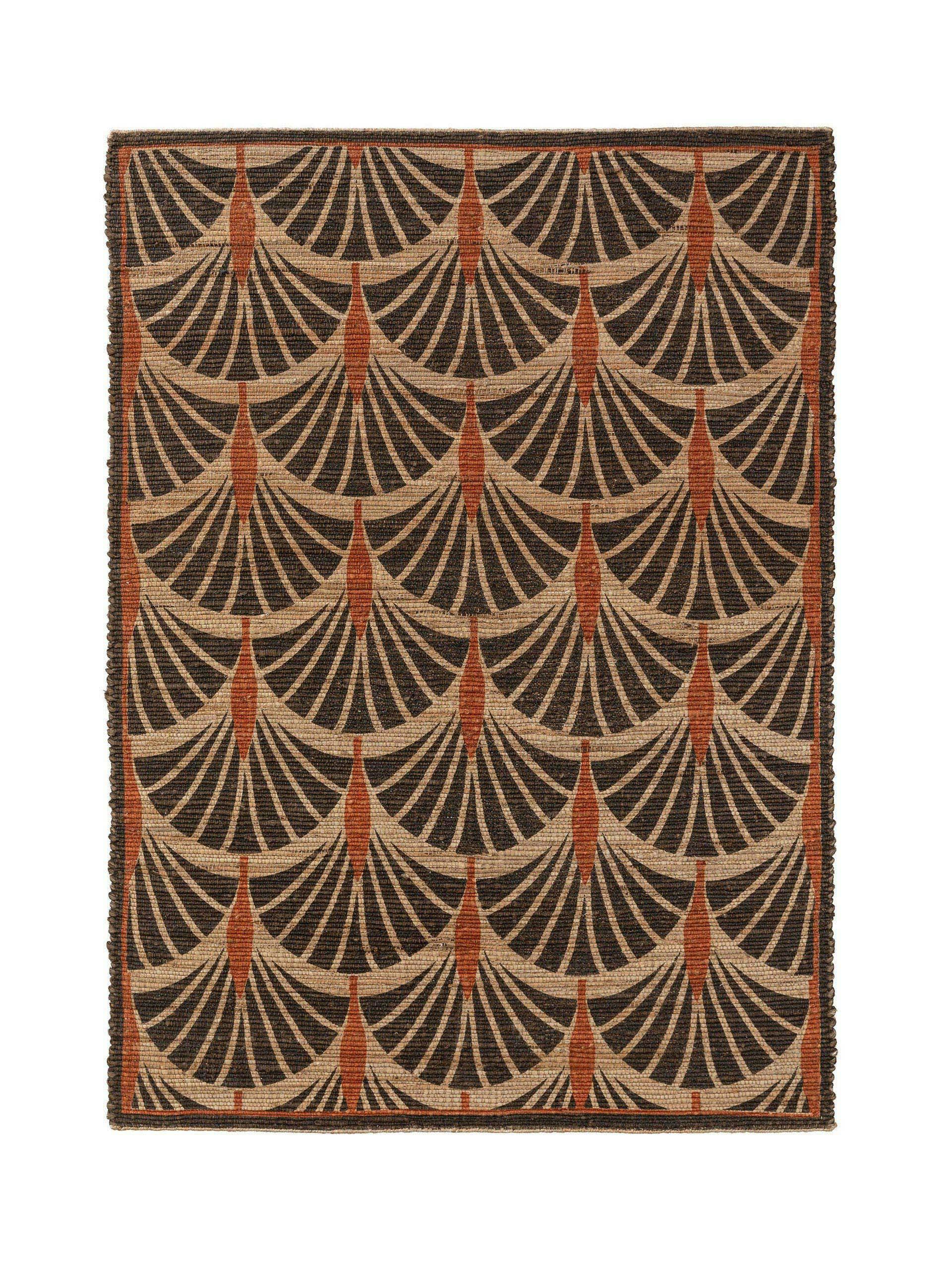 Art Deco patterned jute rug