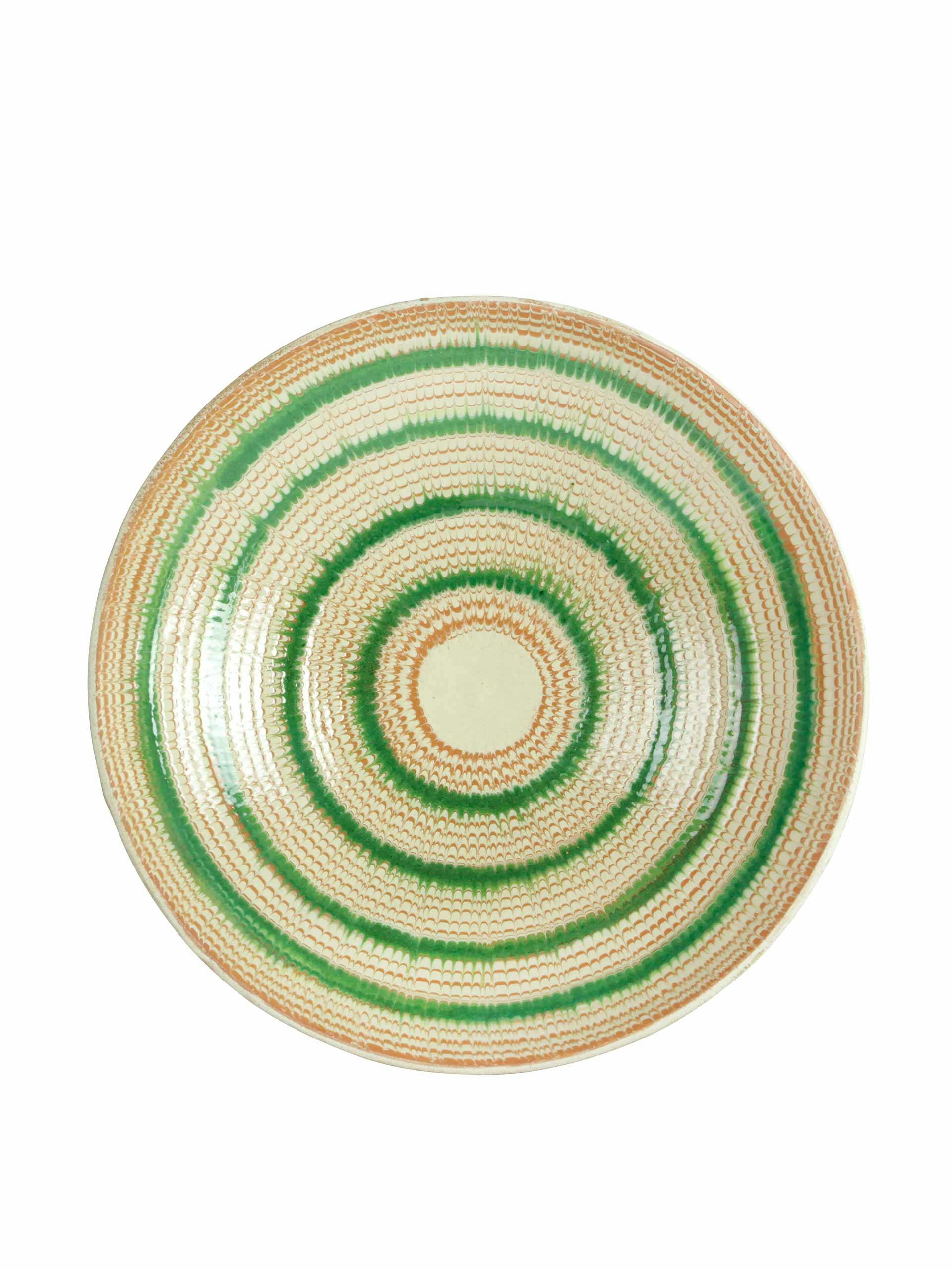 Green glazed handmade side plate