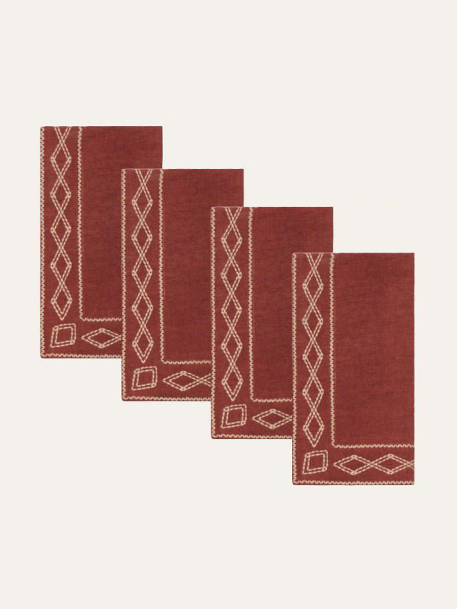 Embroidered linen napkins (set of 4)