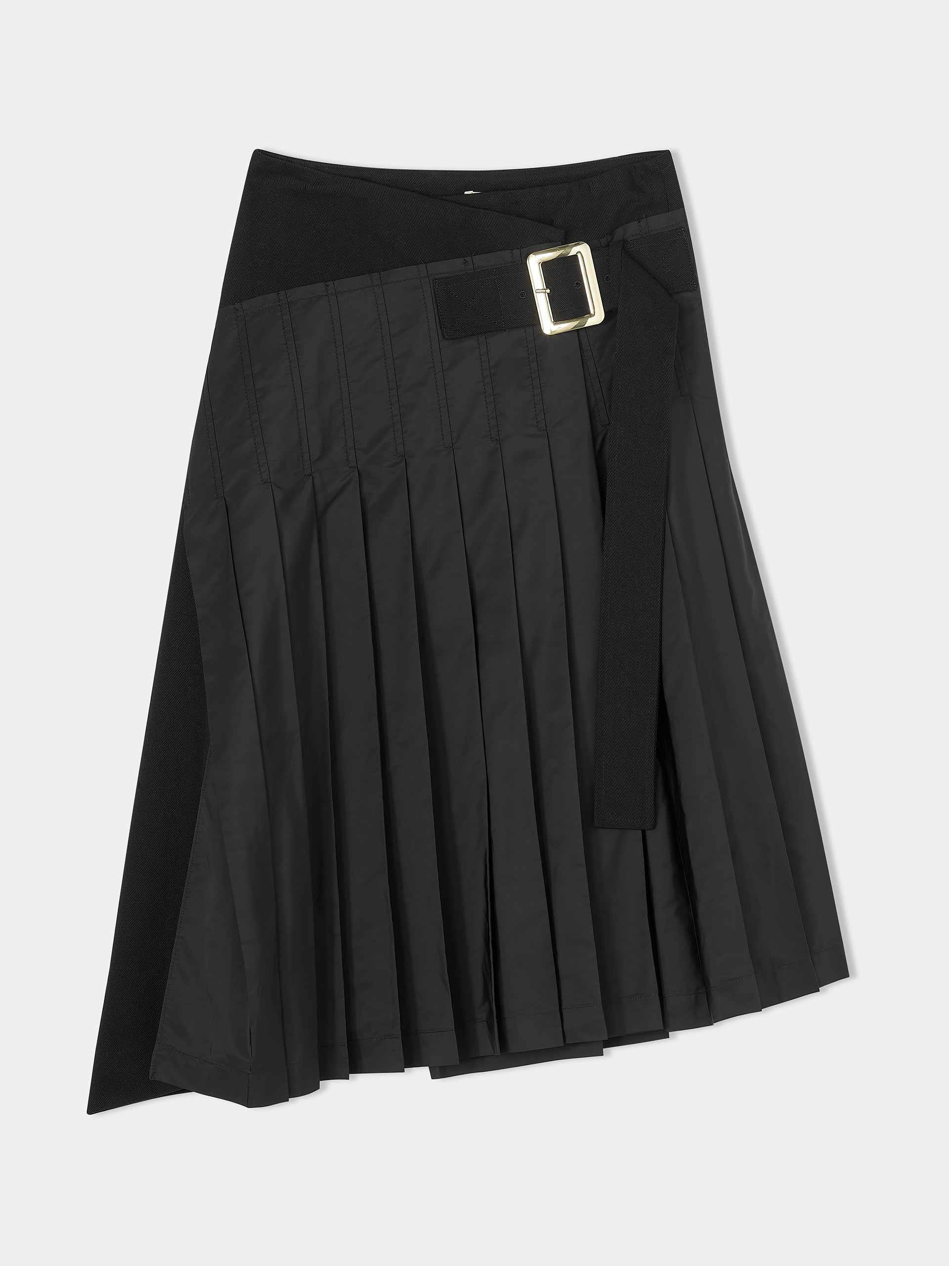 Black pleated kilt skirt
