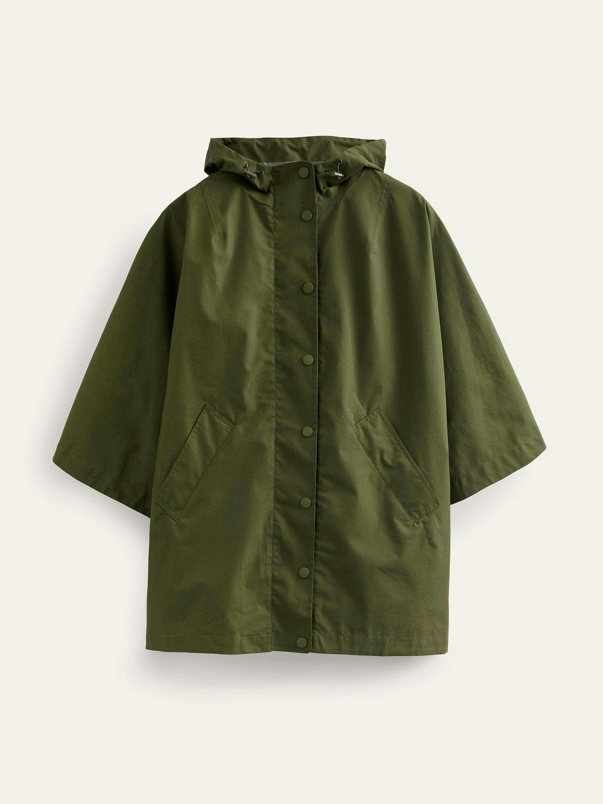 Khaki waterproof cape jacket