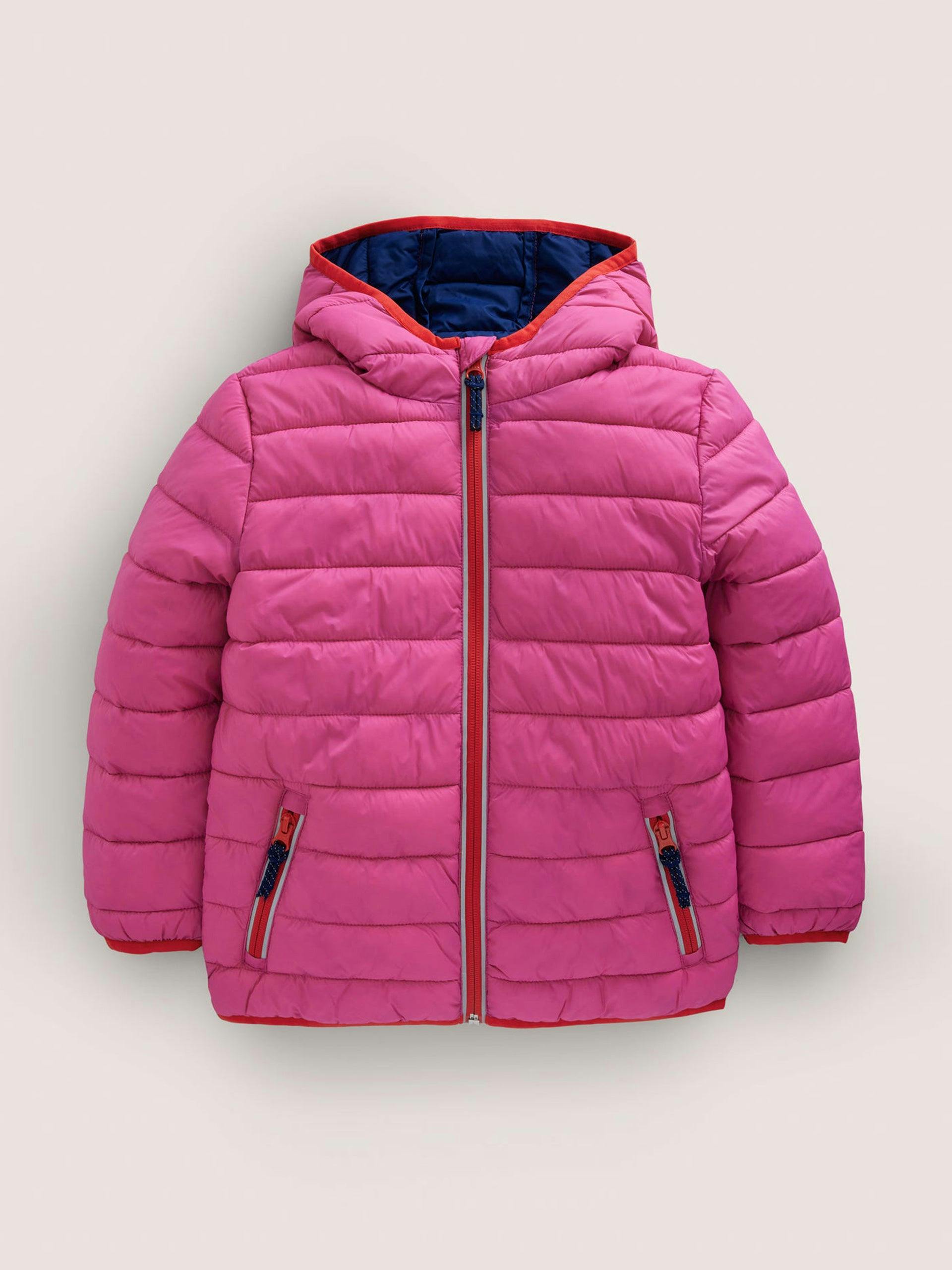 Pink pack-away padded jacket