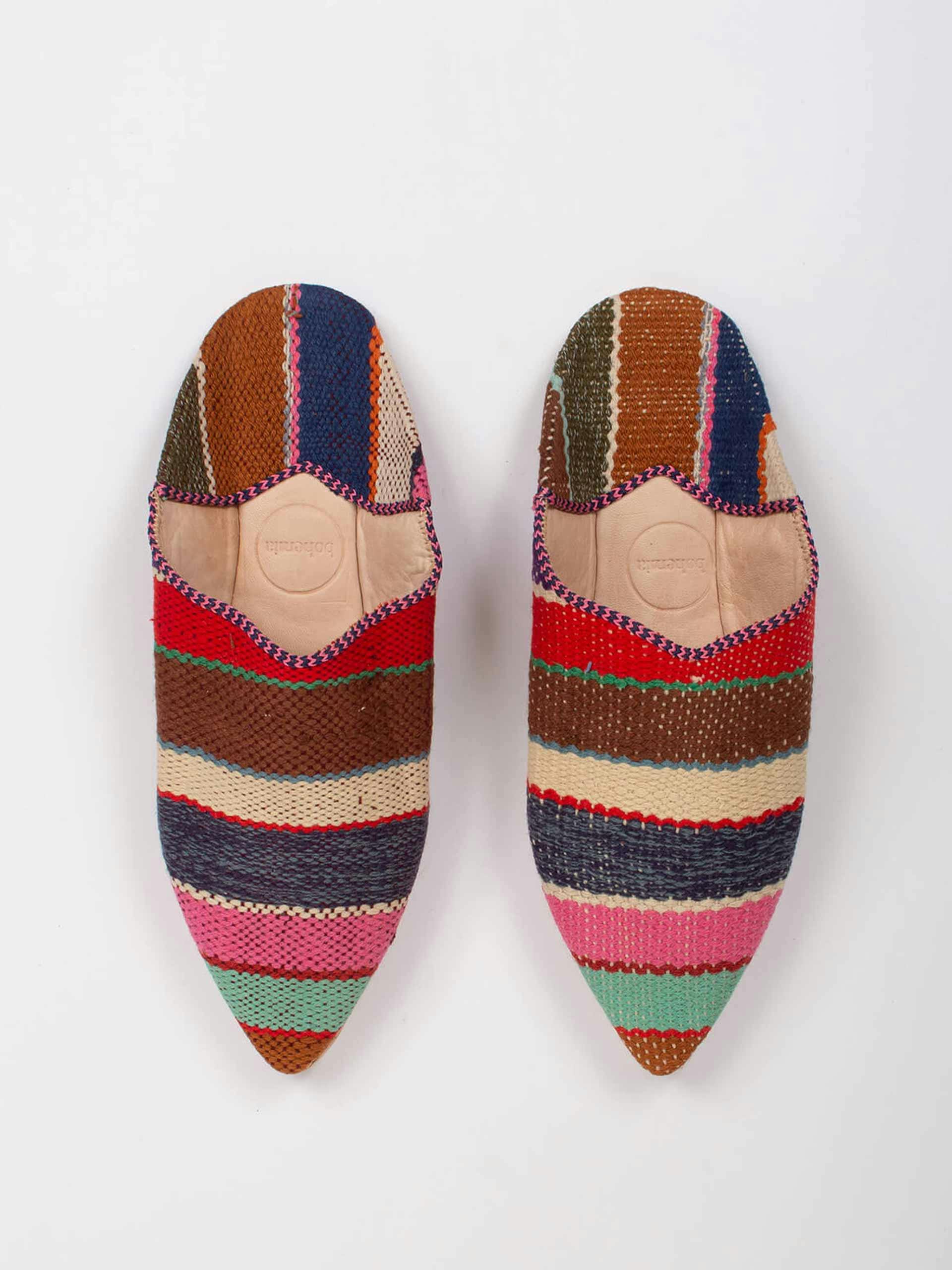 Striped slippers