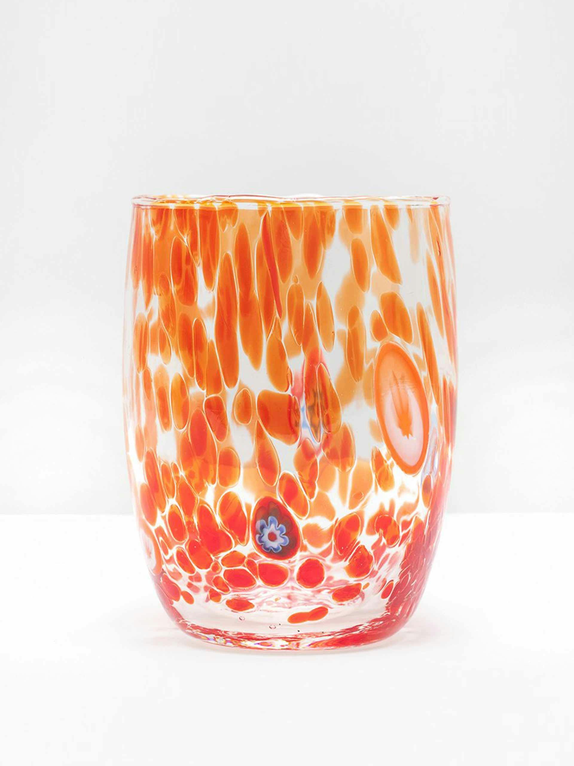 Orange murano glass tumbler