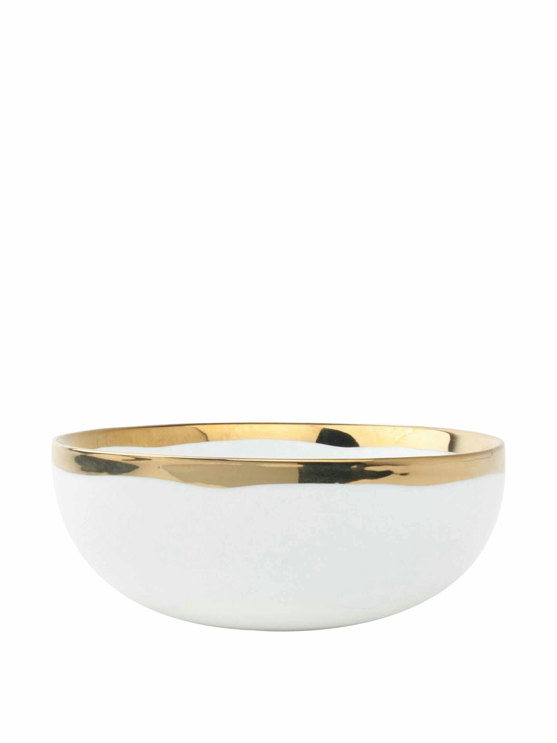 Gold glazed porcelain bowls set of 4