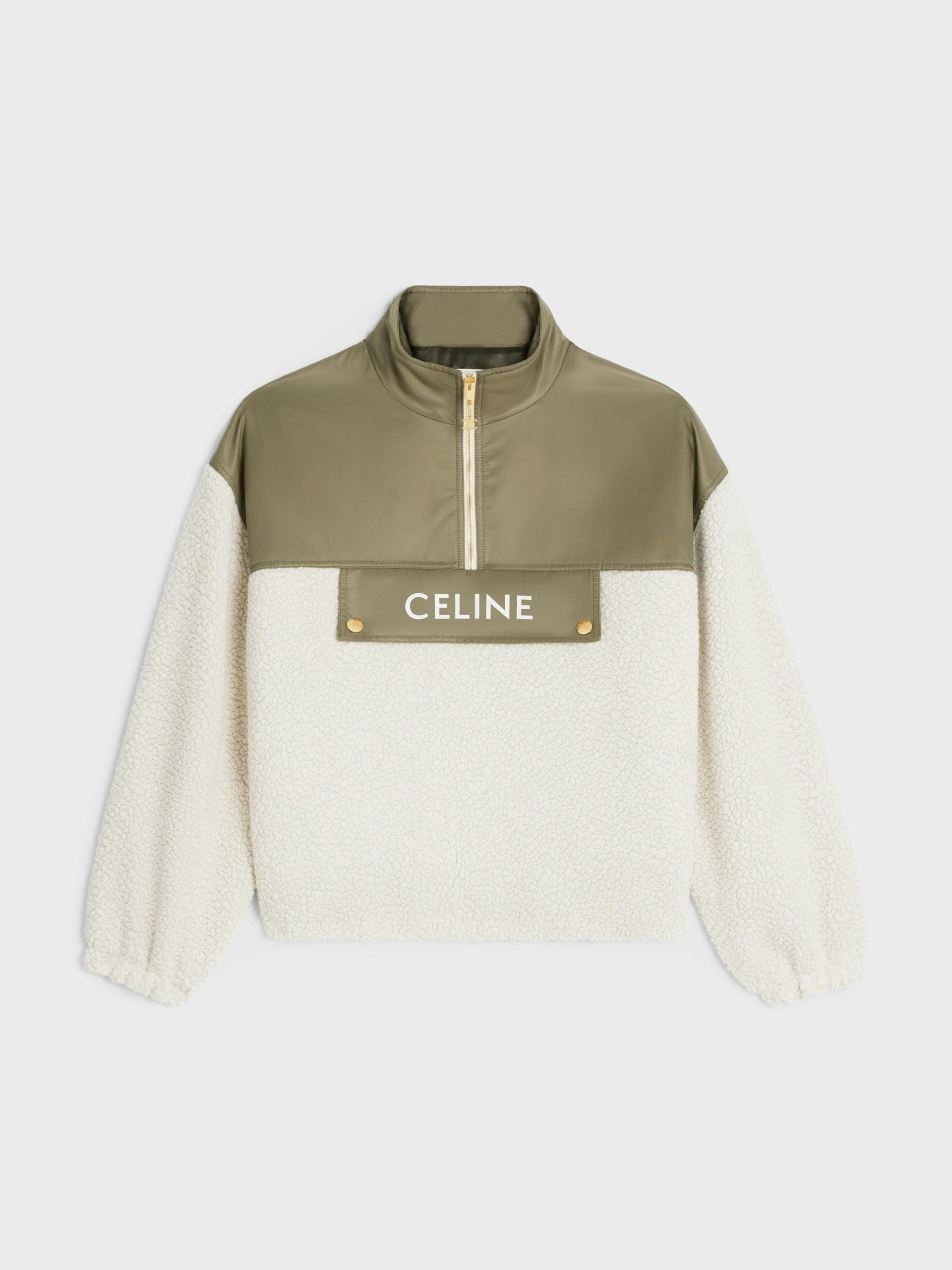 Cashmere shearling half-zip pullover