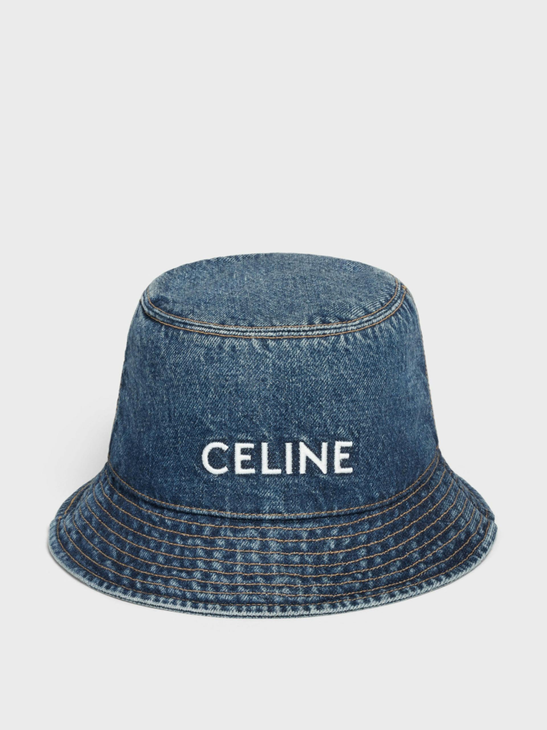 Celine embroidery union wash denim bucket hat