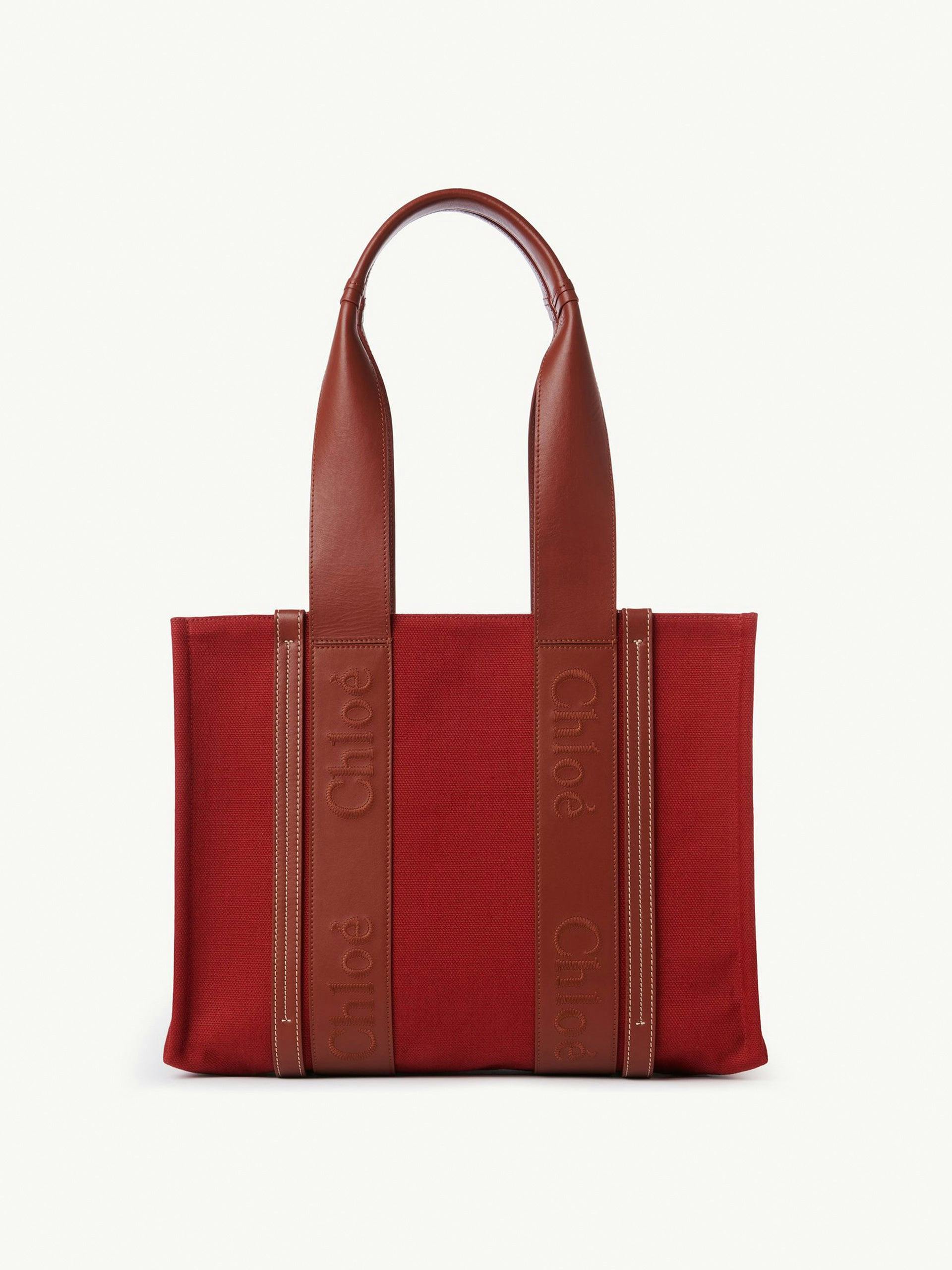 Woody canvas and leather tote bag