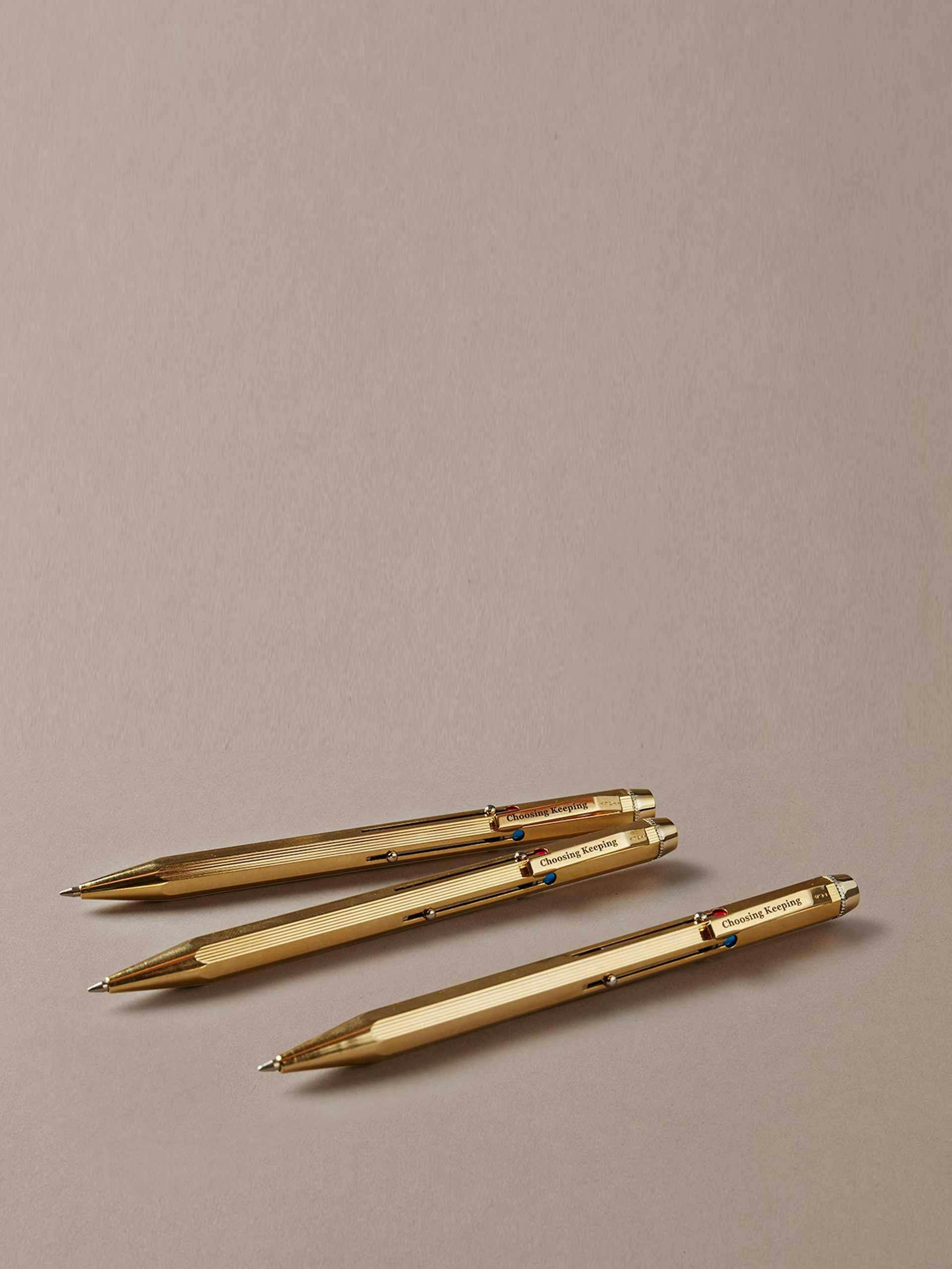 Gold metal 4 colour ballpoint pen