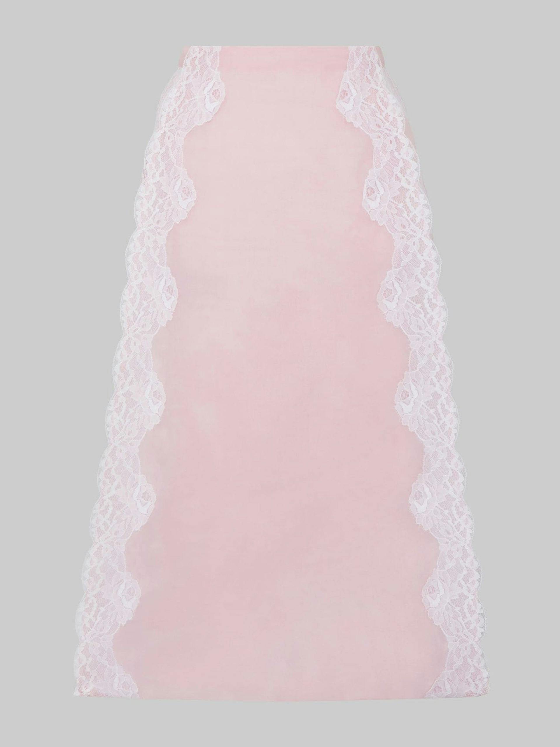 Pink lace trimmed skirt