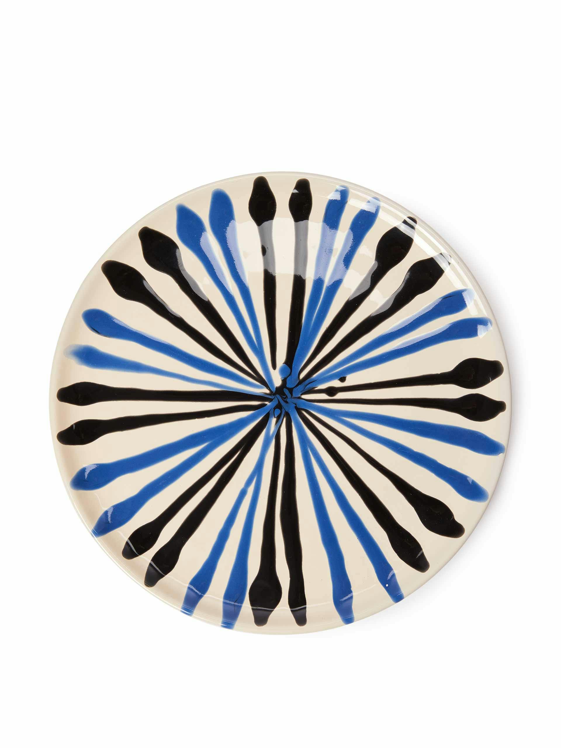 Blue drip pattern plate