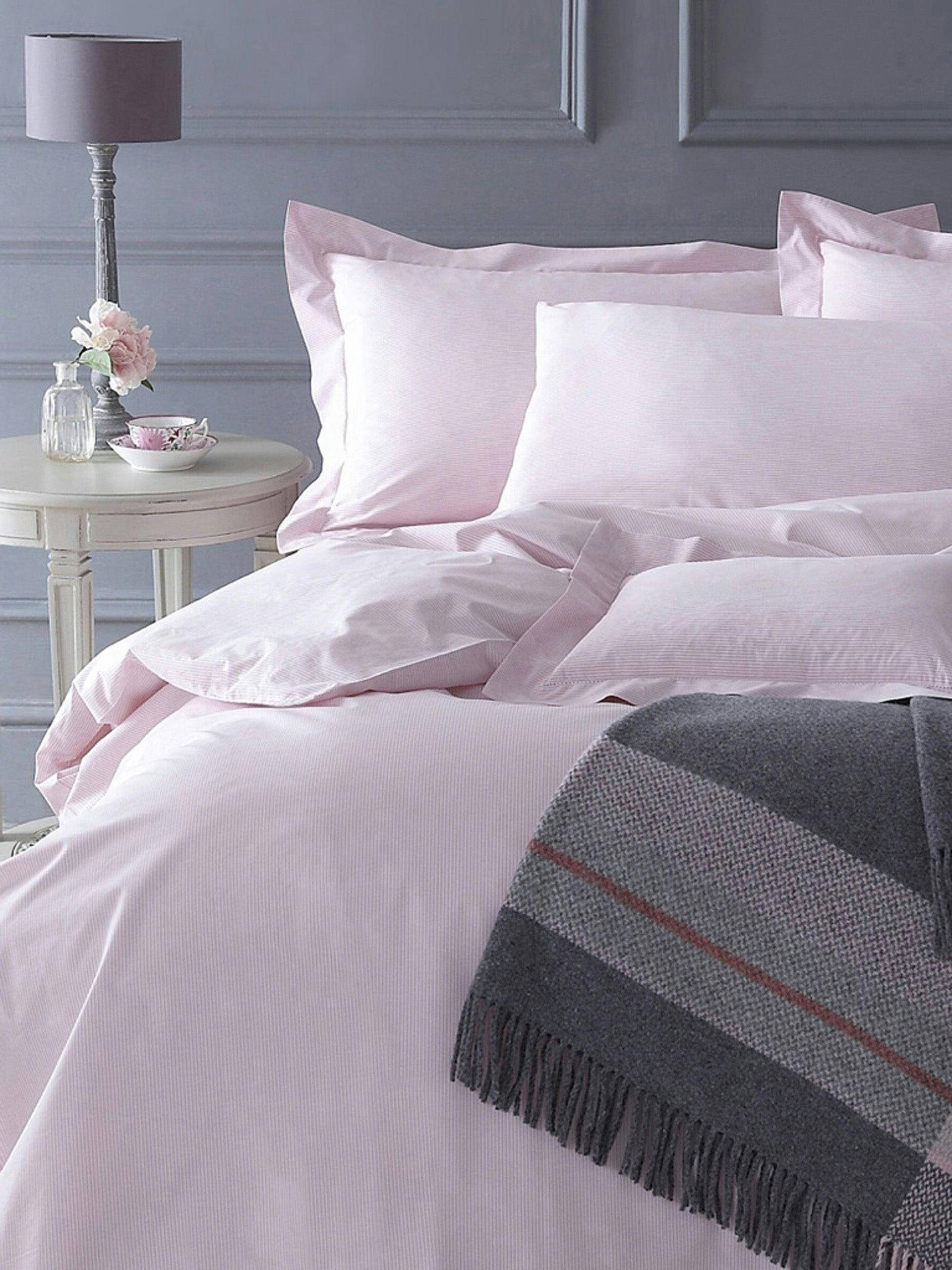 Pink Salcombe stripe bedsheets