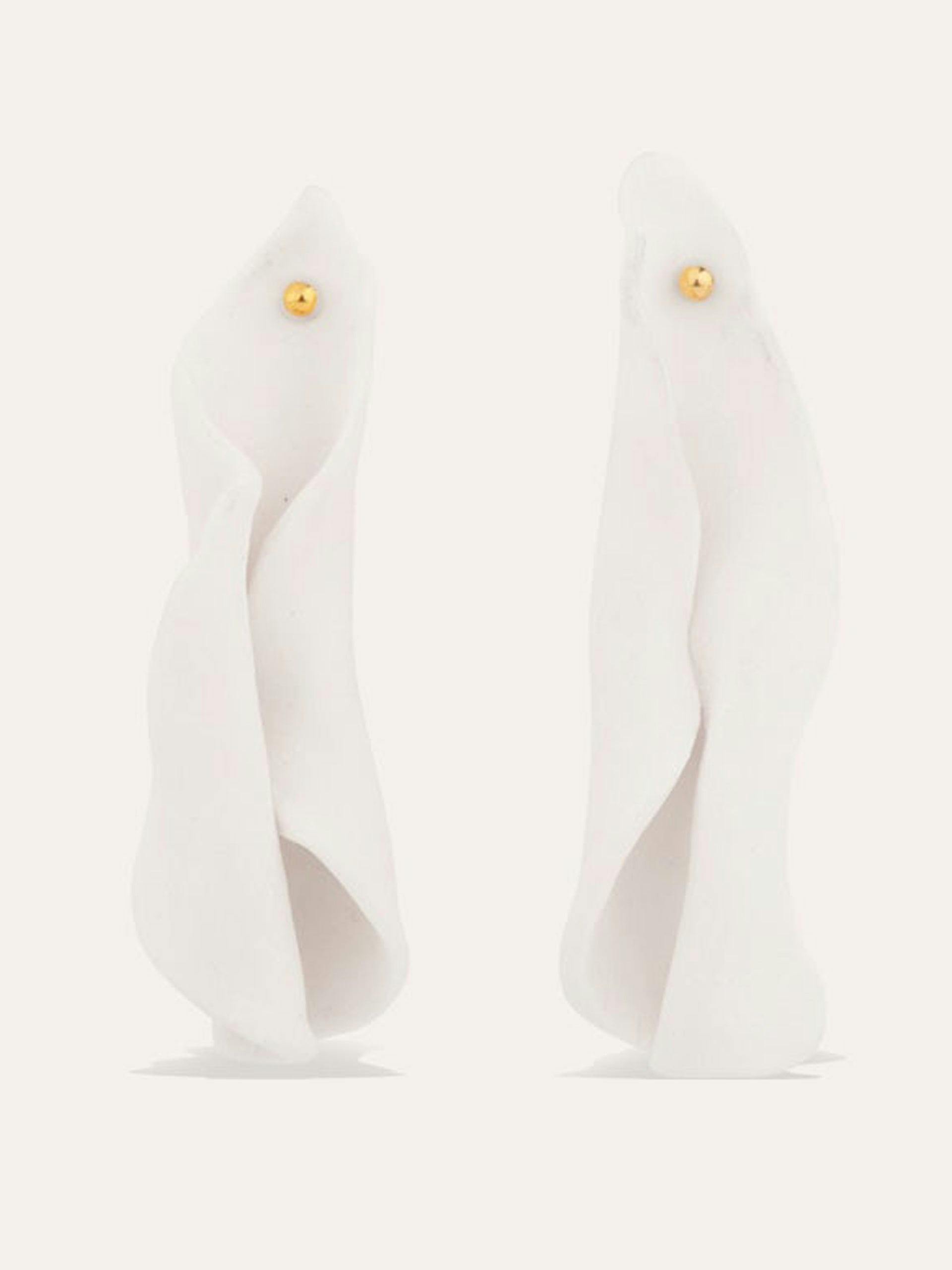 "Suspended Forms" gold vermeil and ceramic earrings