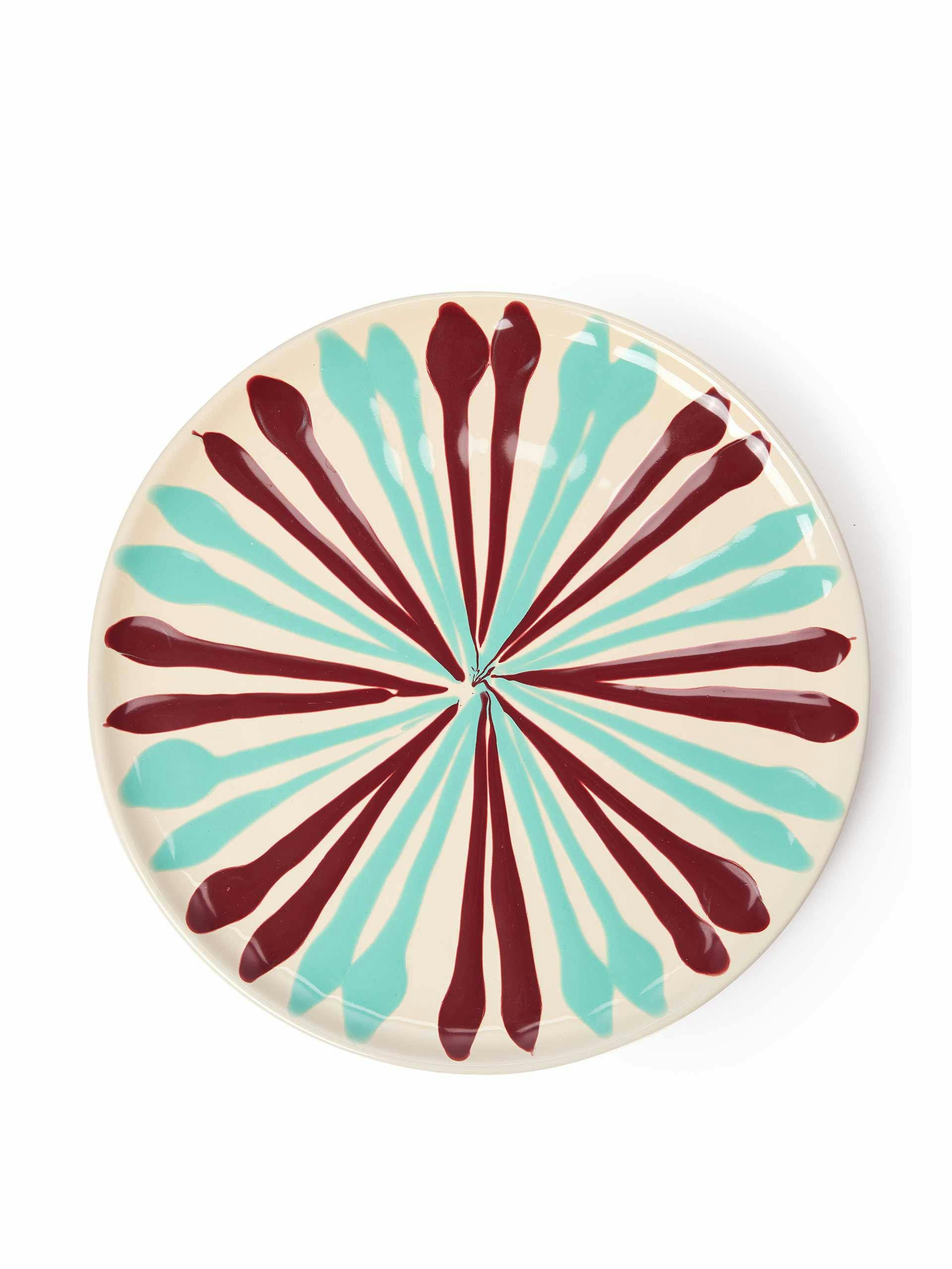 Burgundy drip pattern plate