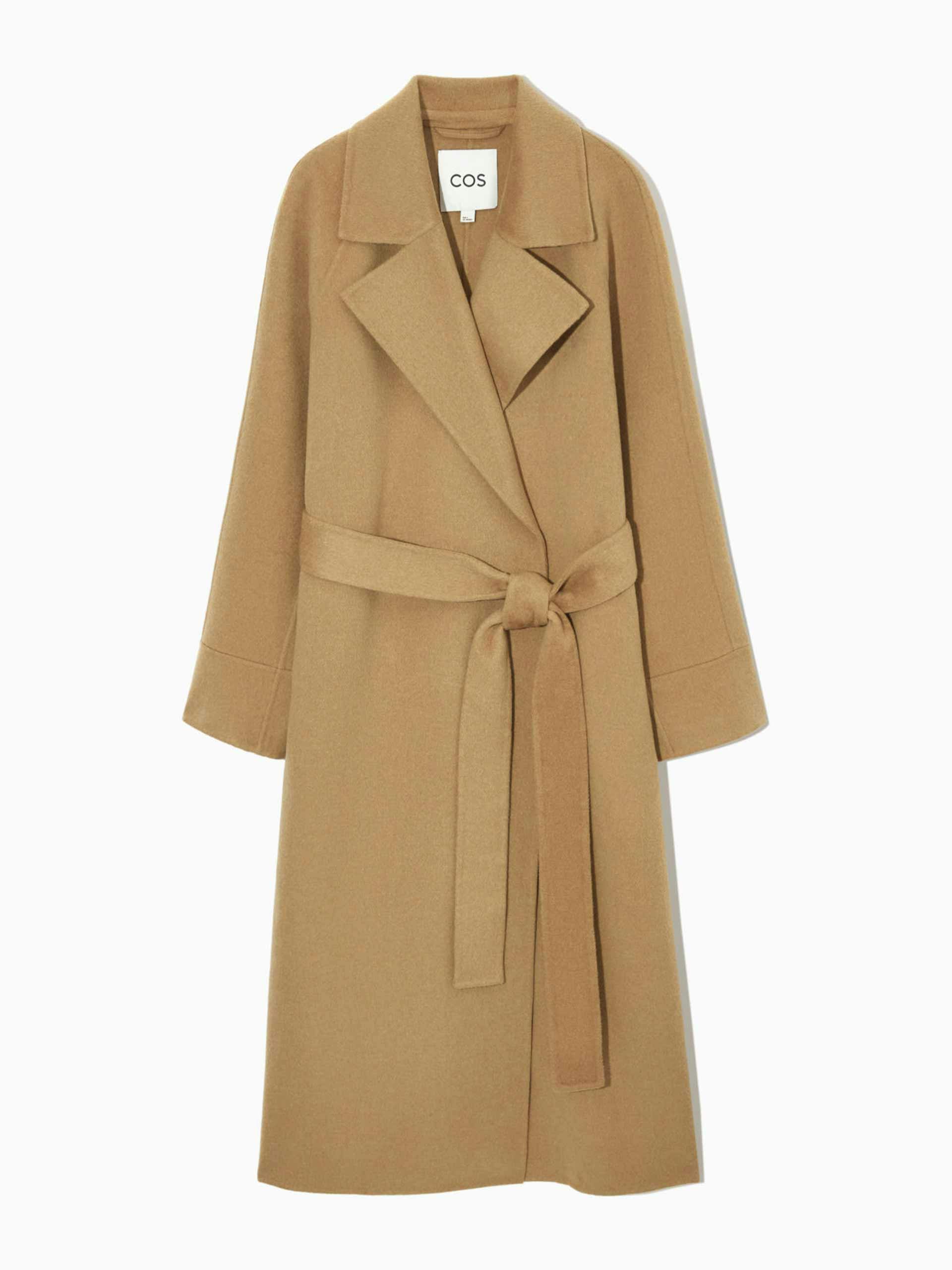 Double-faced wool belted coat