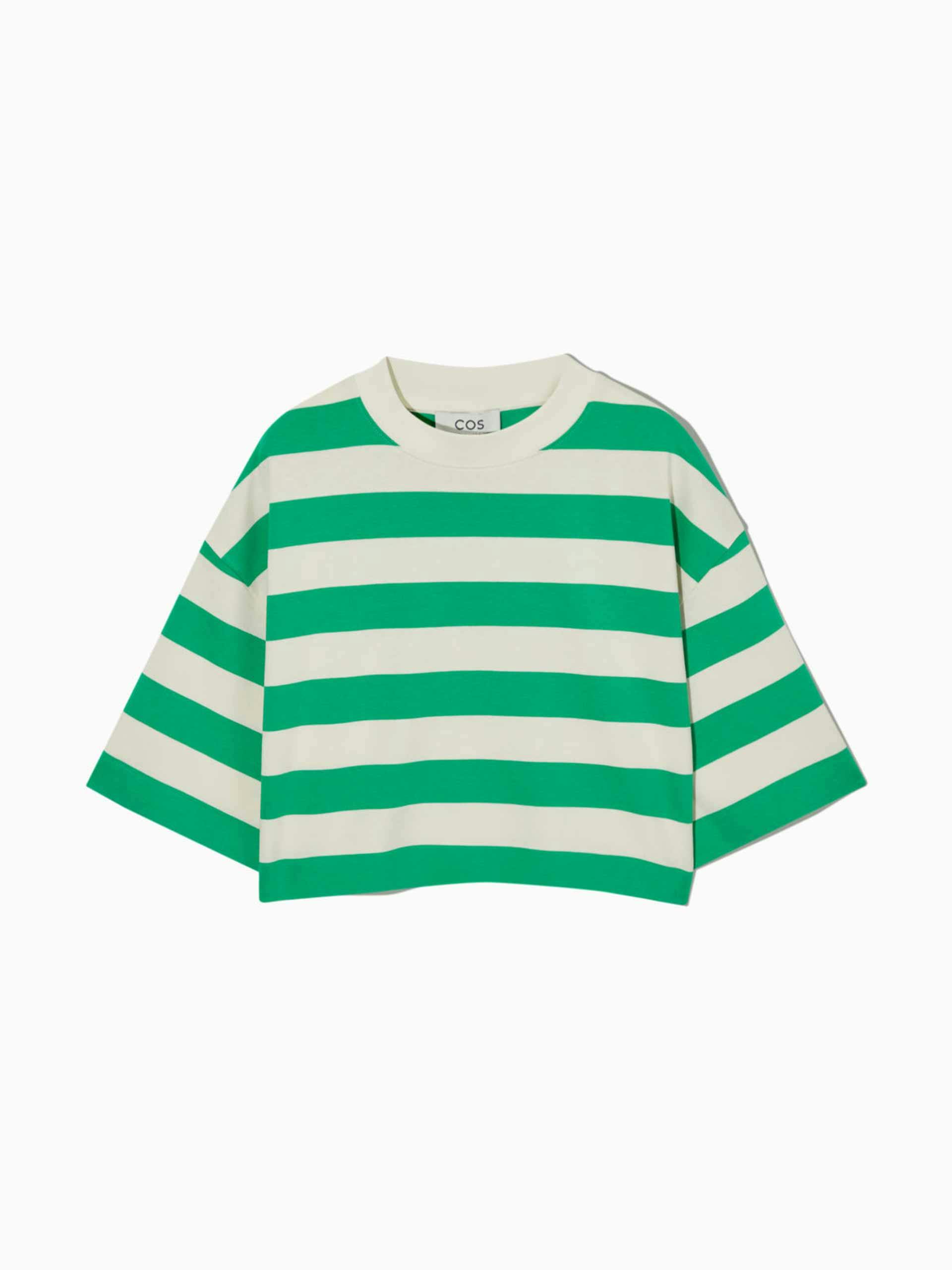 Green striped cropped t-shirt