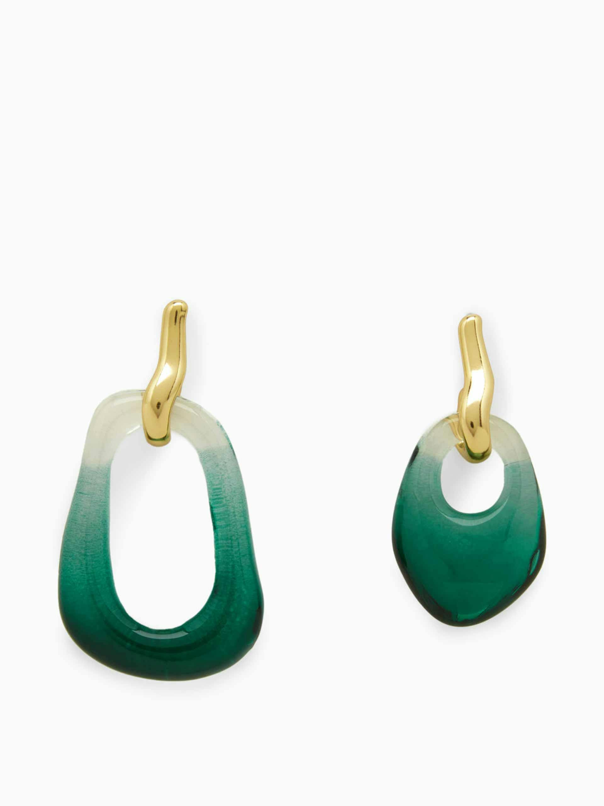 Mismatched ombre glass drop earrings