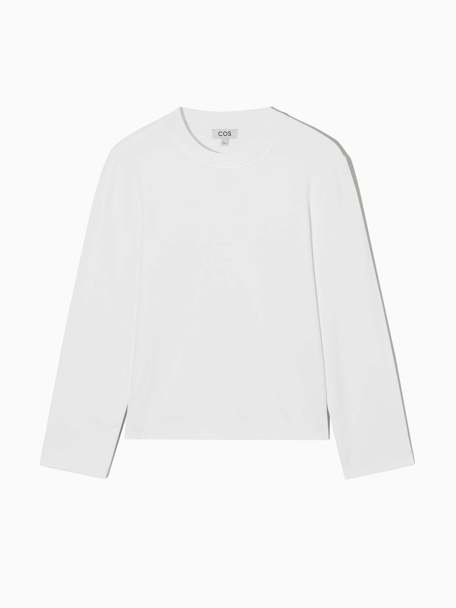Slim-fit white long-sleeved top