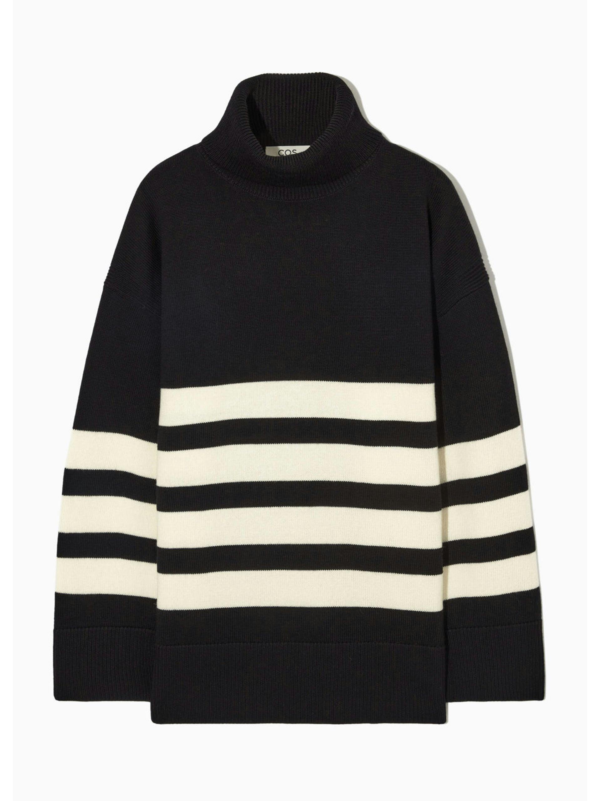 Striped wool turtleneck jumper