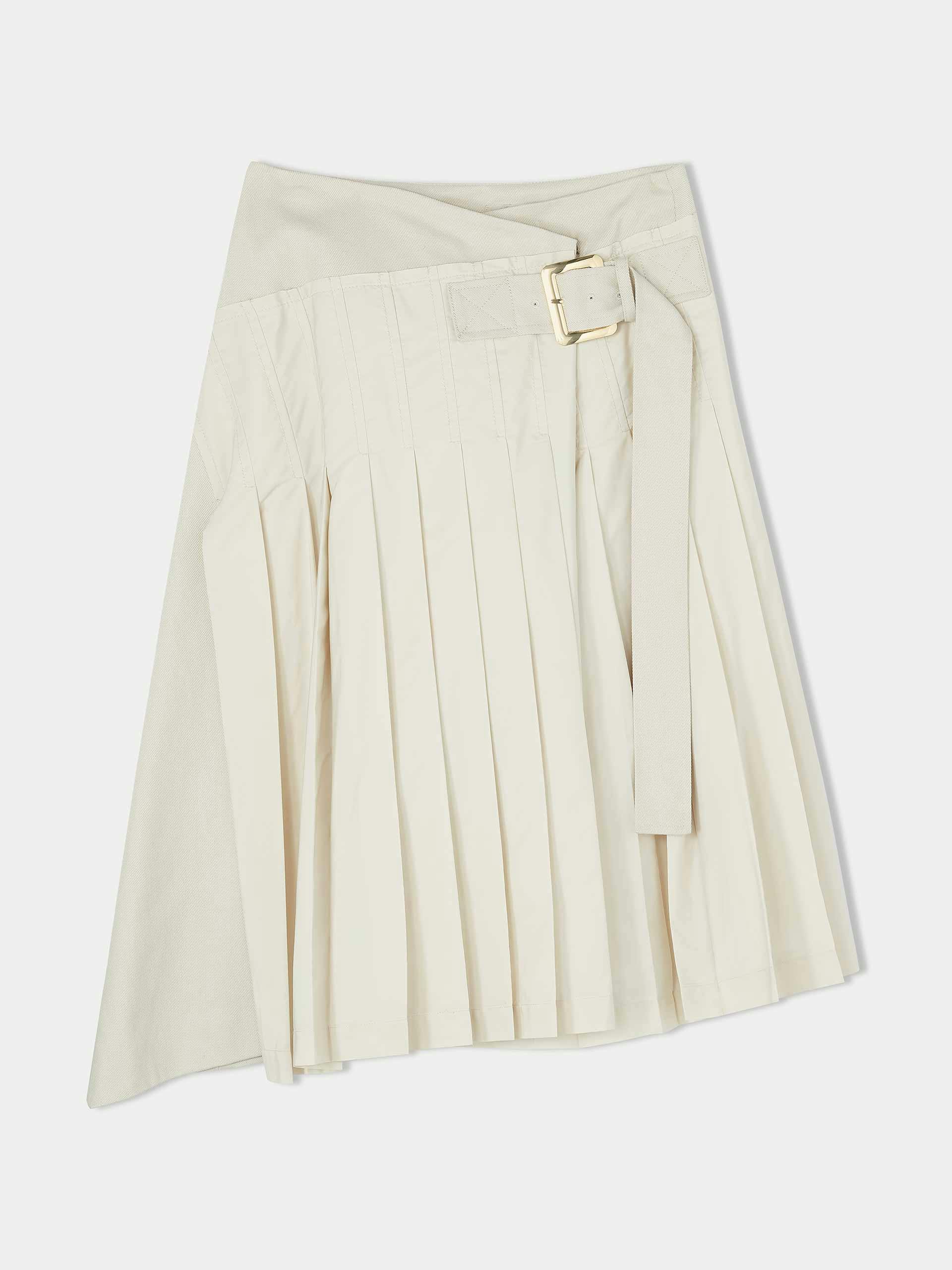 Cream pleated kilt skirt