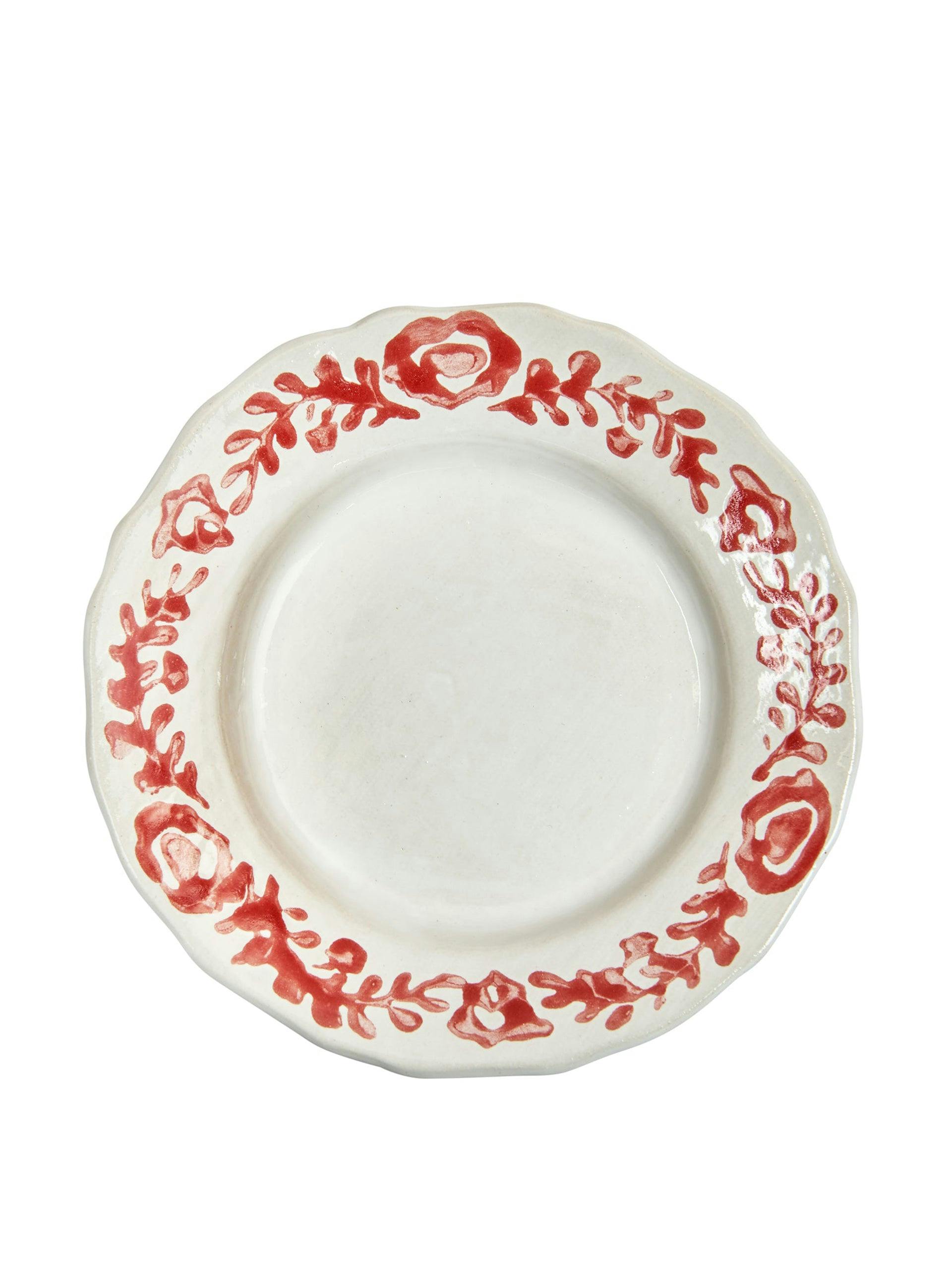 Handmade plates with floral print