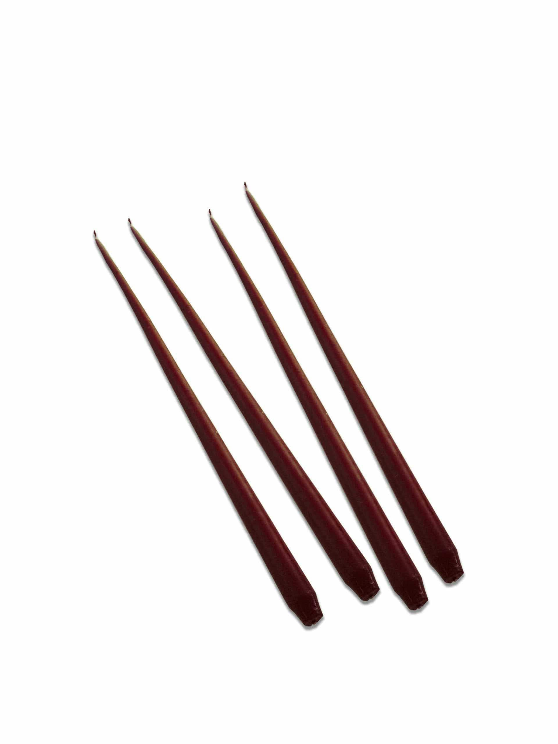 Burgundy lacquered Esther and Eric candles (set of 4)