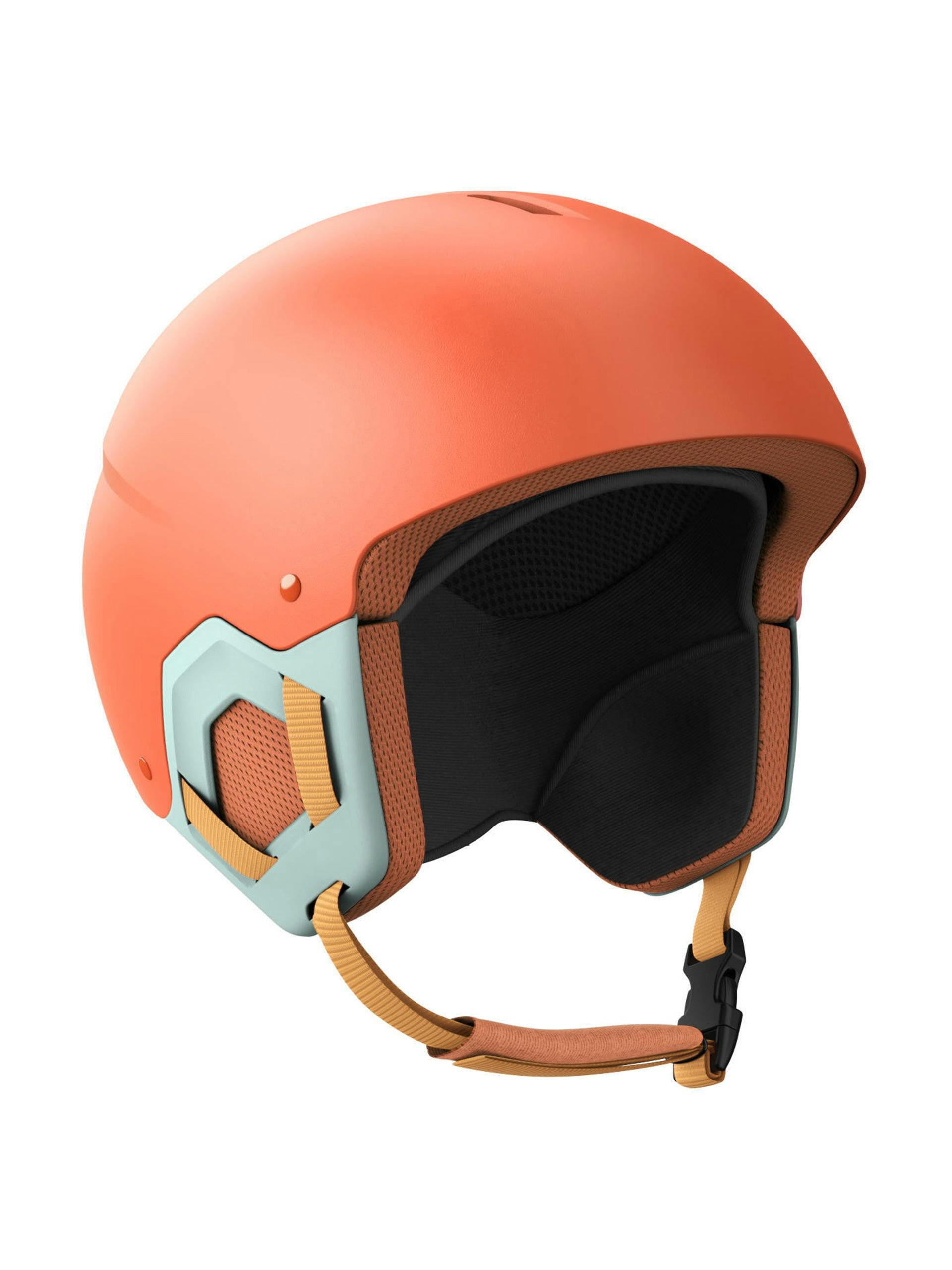 Orange ski helmet