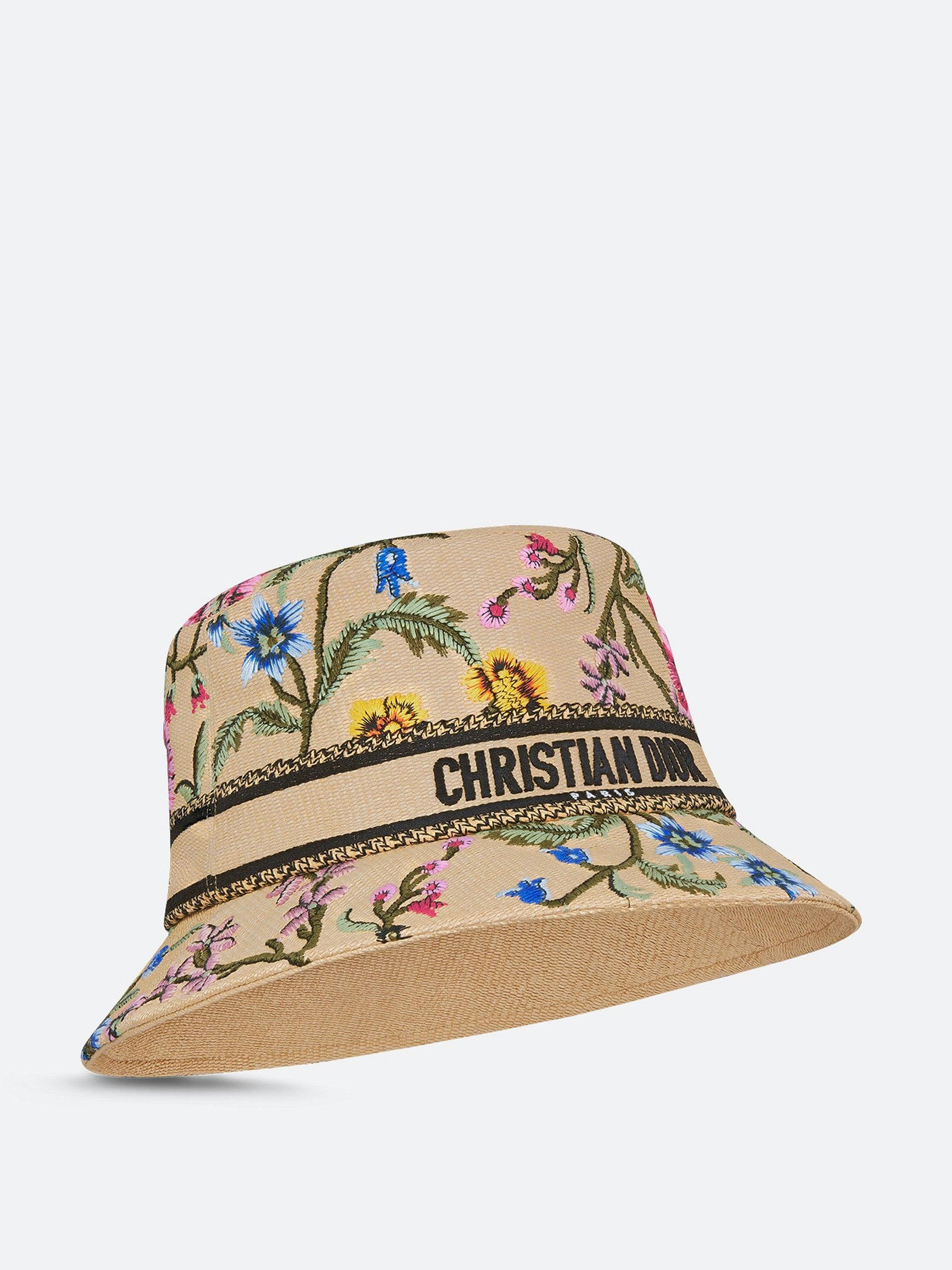 Embroidered floral bucket hat