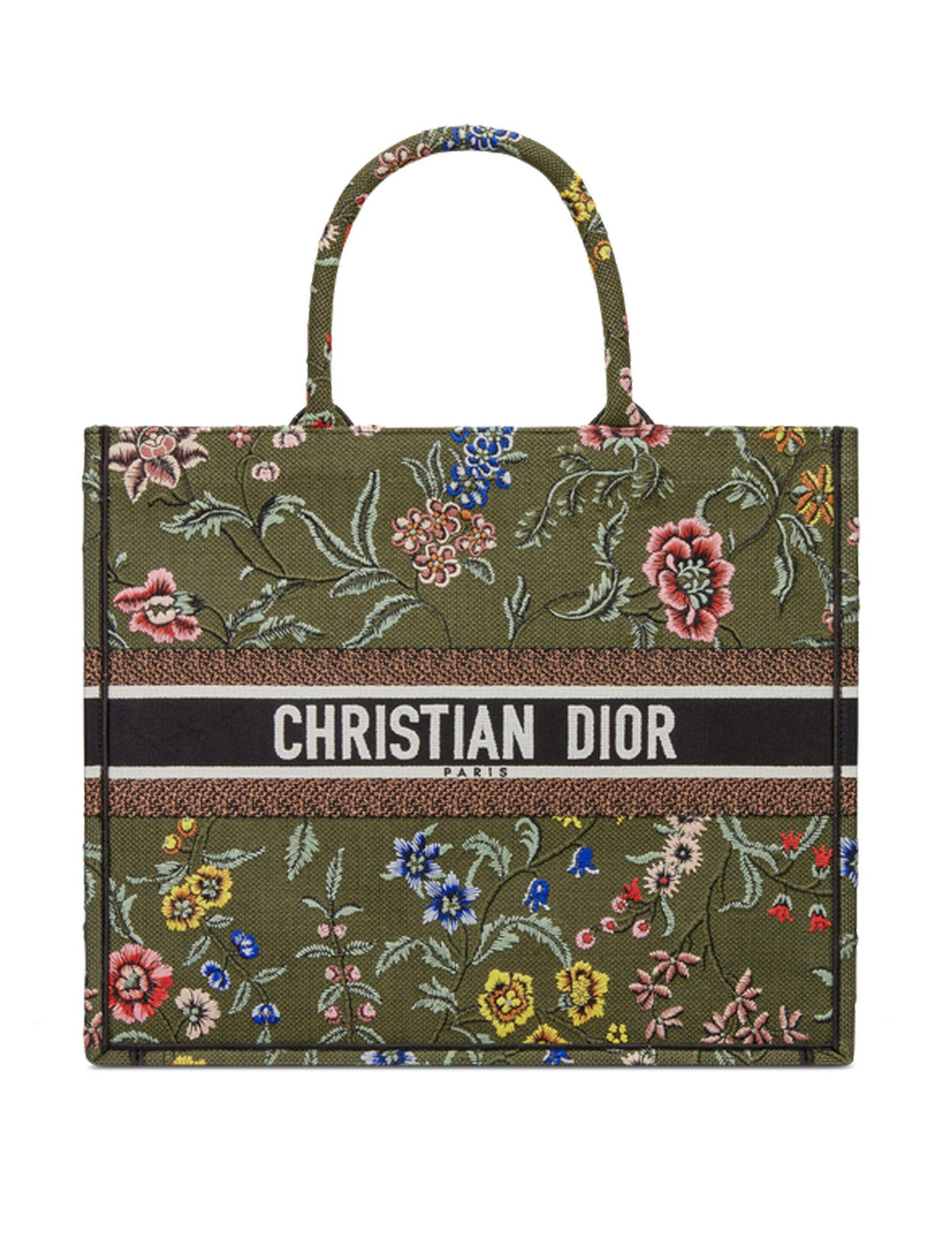 Floral embroidered tote bag