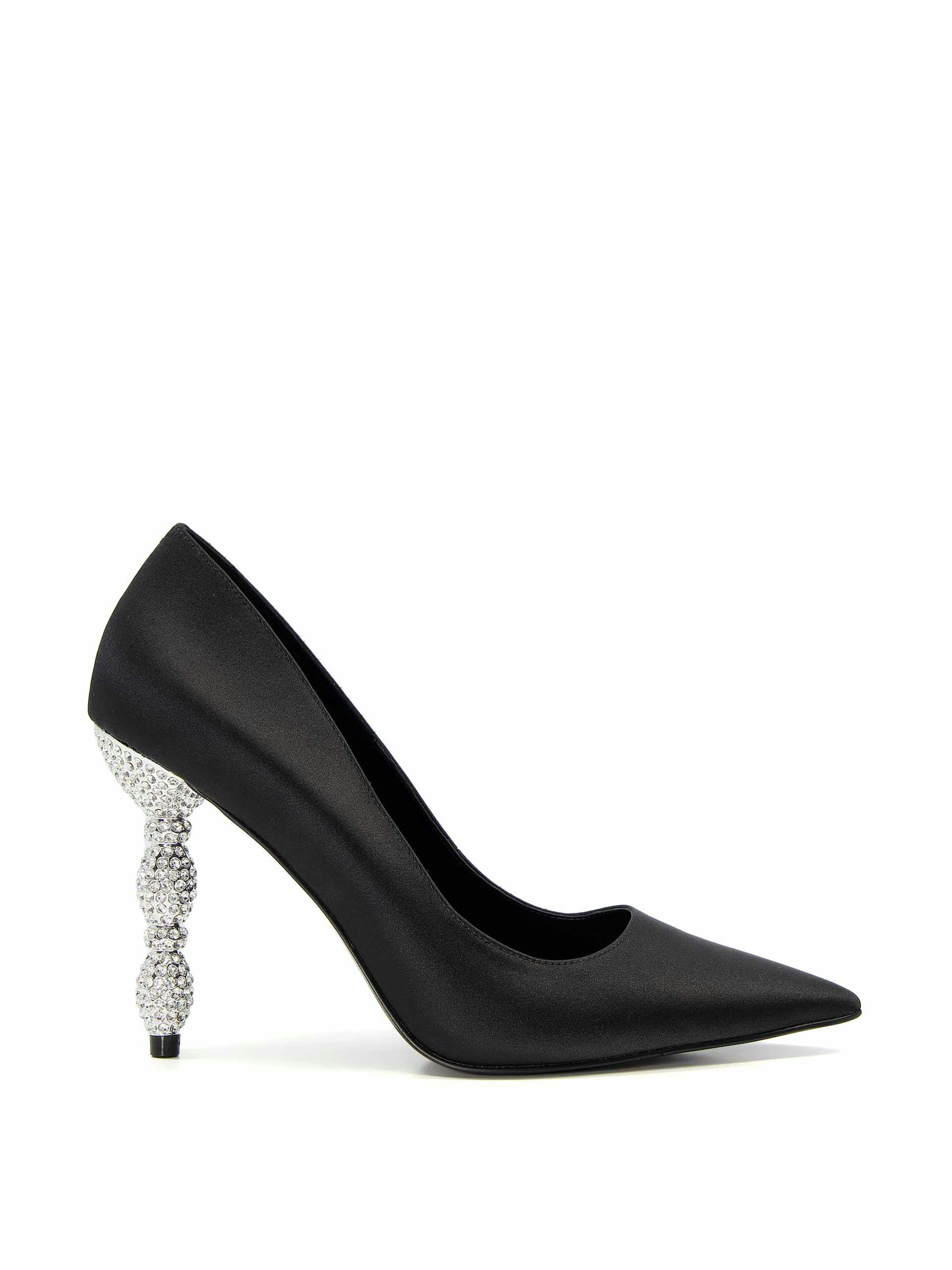 Black heels with crystal embellishment