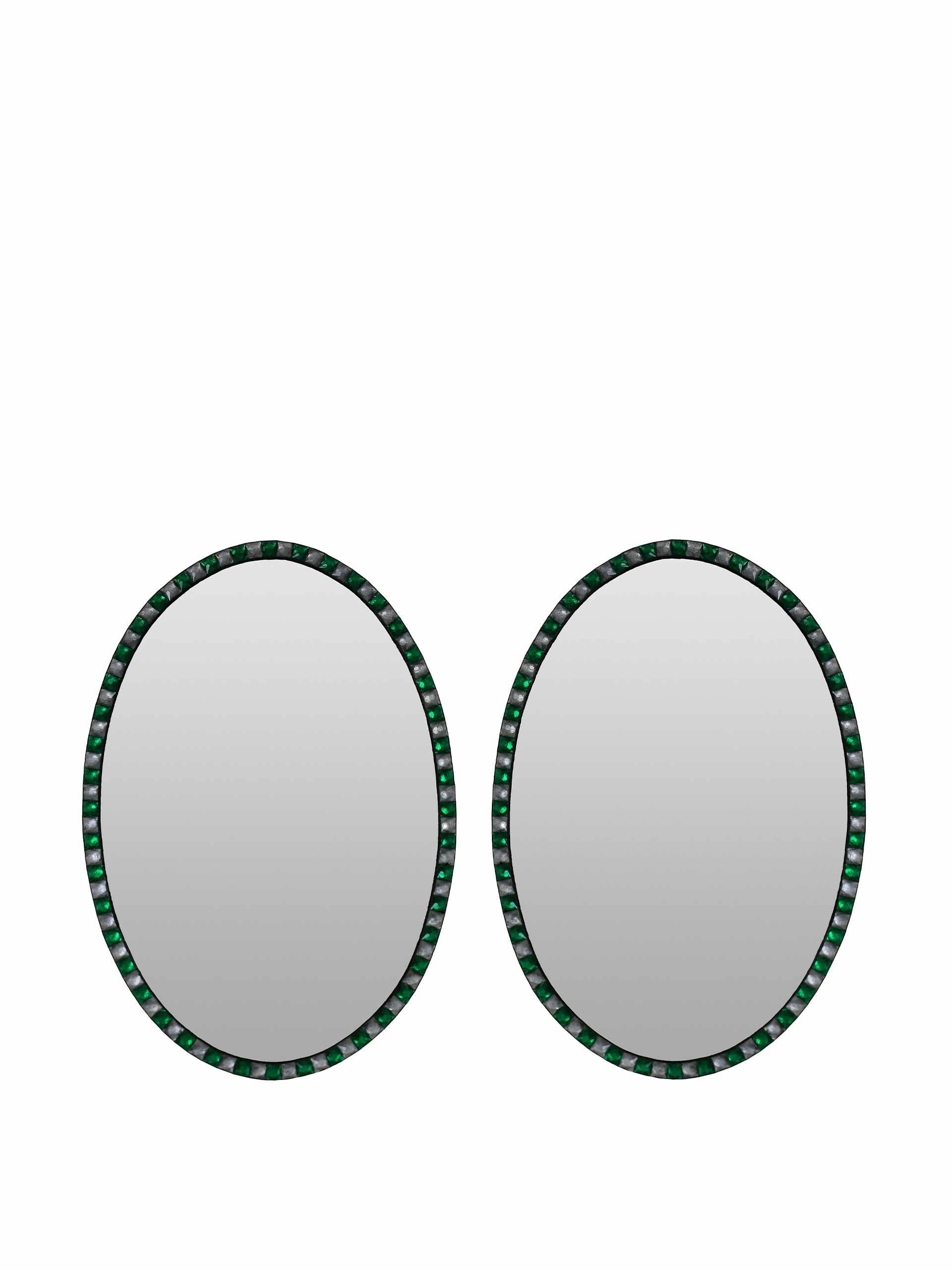 Georgian style Irish mirrors with emerald and rock crystal boarder