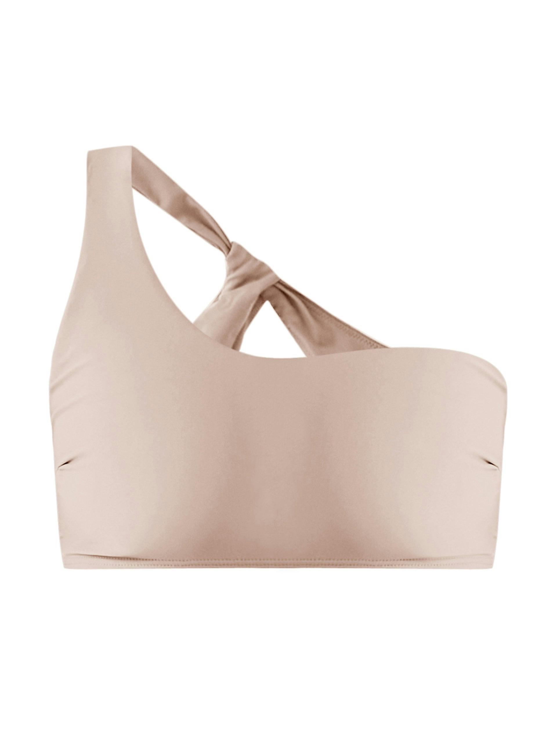 Clarisa pale pink one-shoulder bikini top
