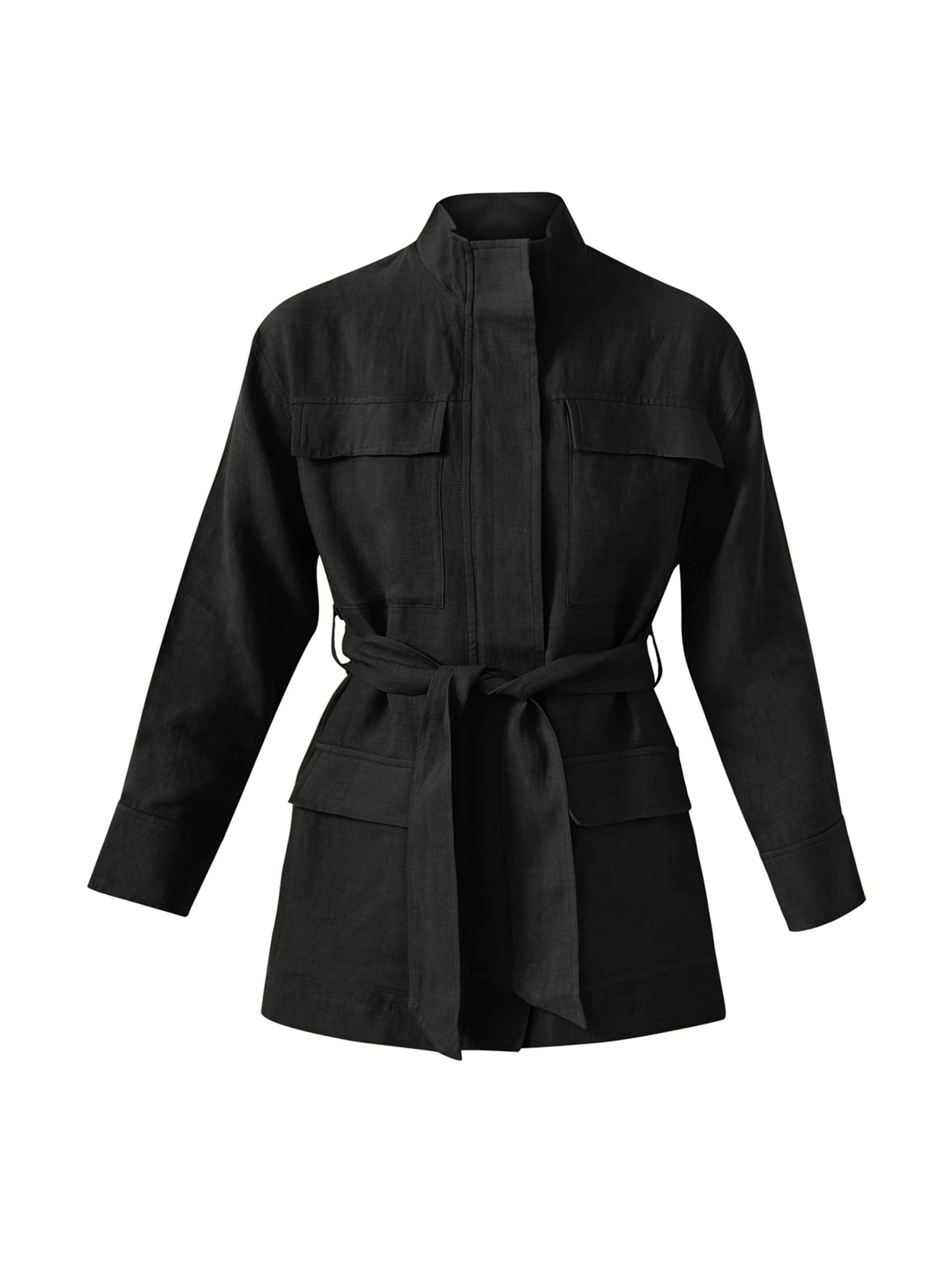 India black linen jacket