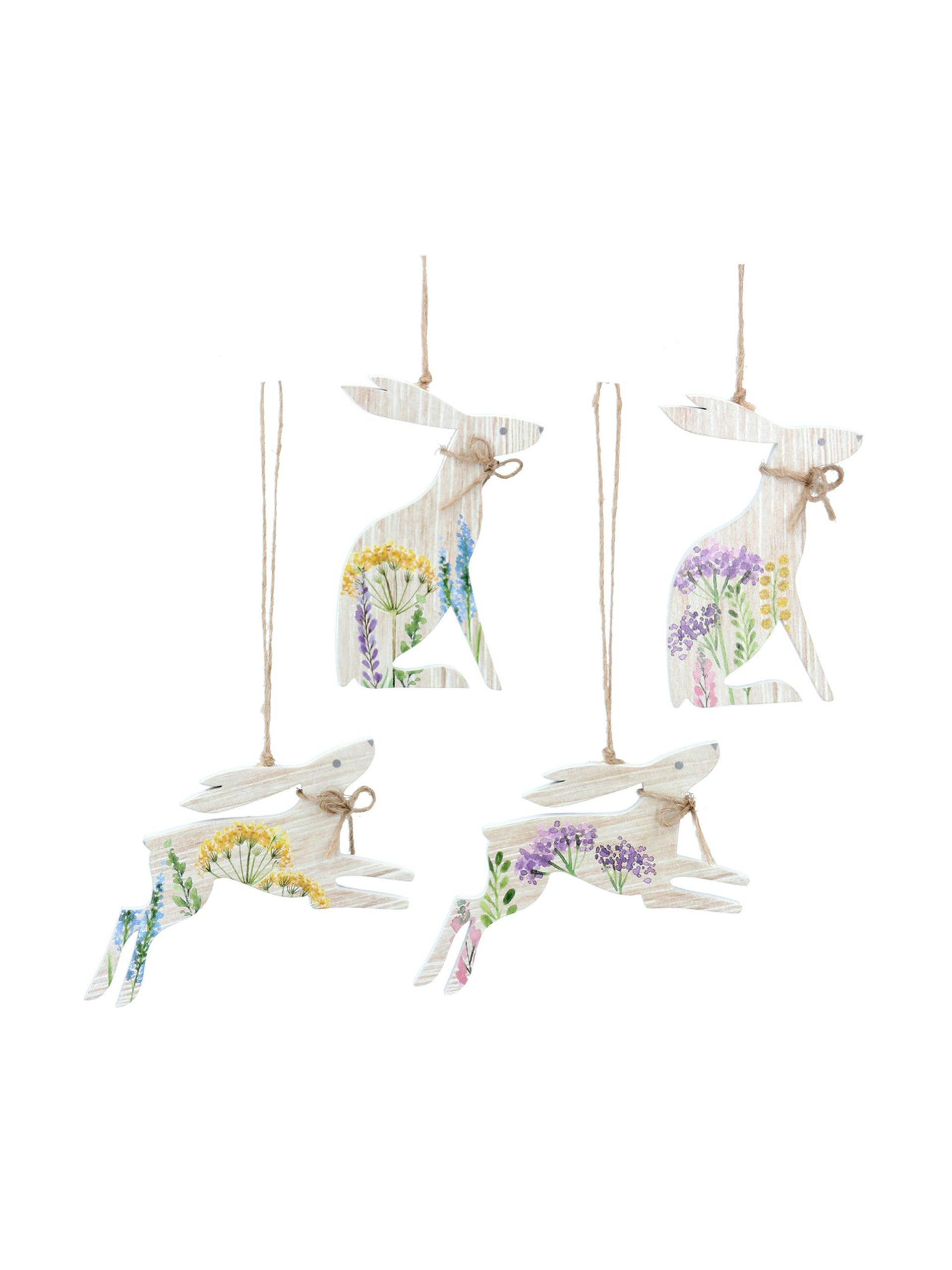 Hare decorations (set of 4)