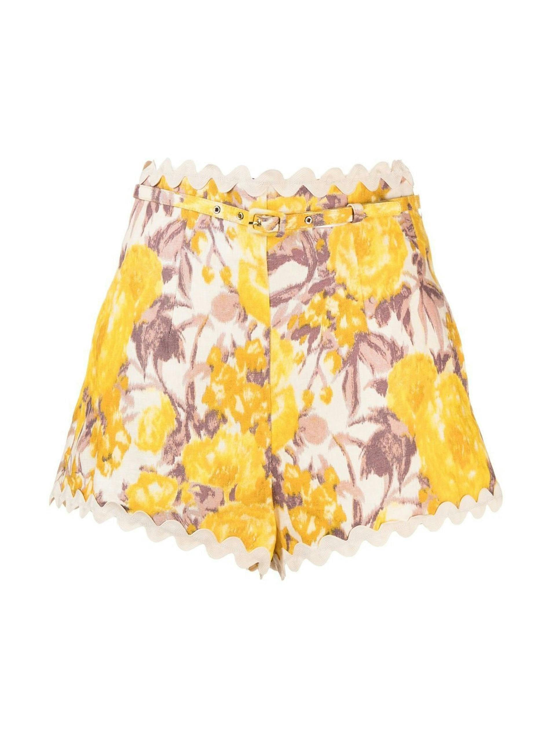 Ikat floral print shorts